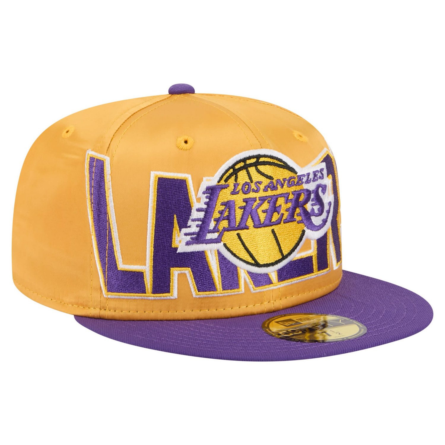 New Era Purple Los Angeles Lakers Satin Two-Tone 59FIFTY Fitted Hat - view number 3
