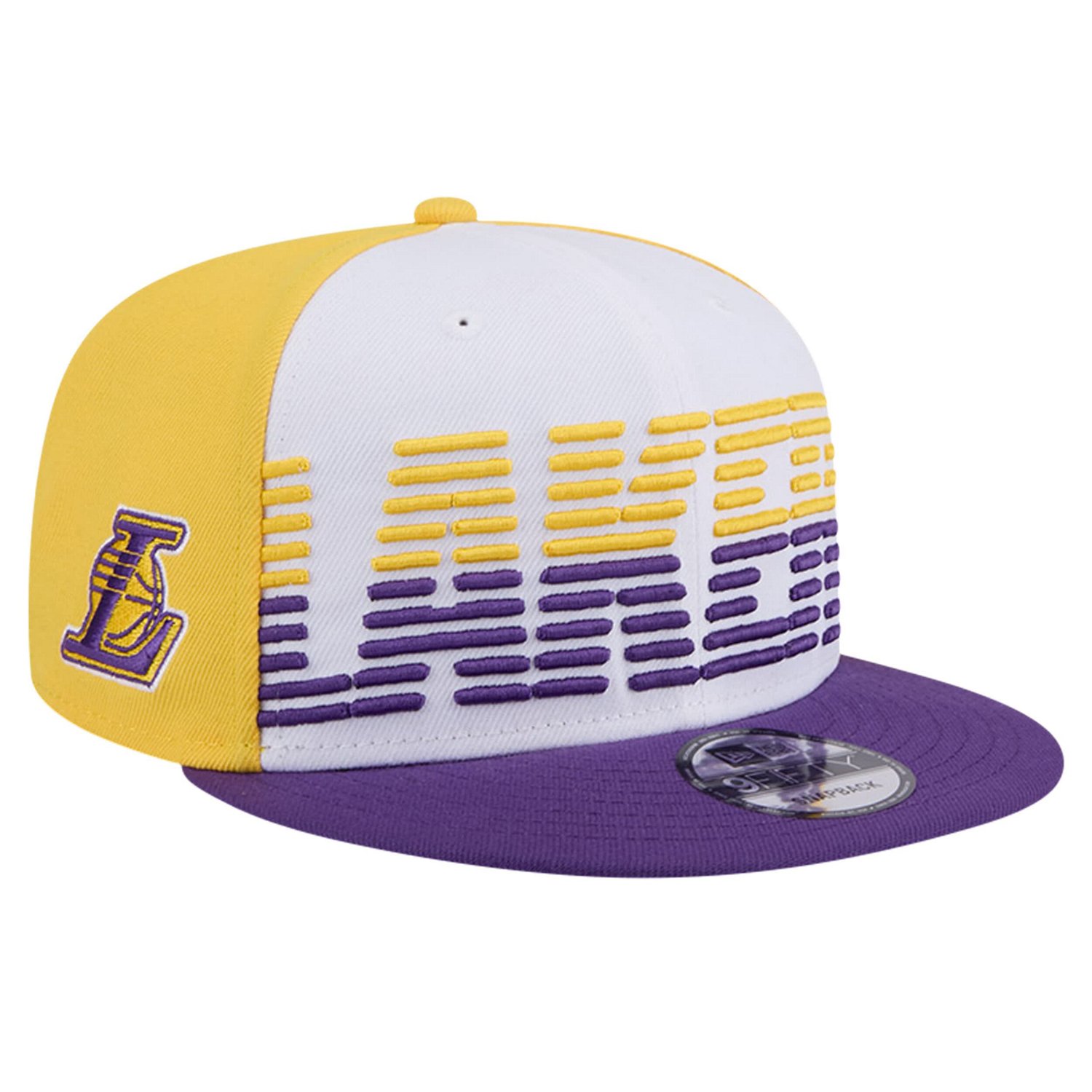 New Era Purple Los Angeles Lakers Throwback Gradient Tech Font 9FIFTY Snapback Hat