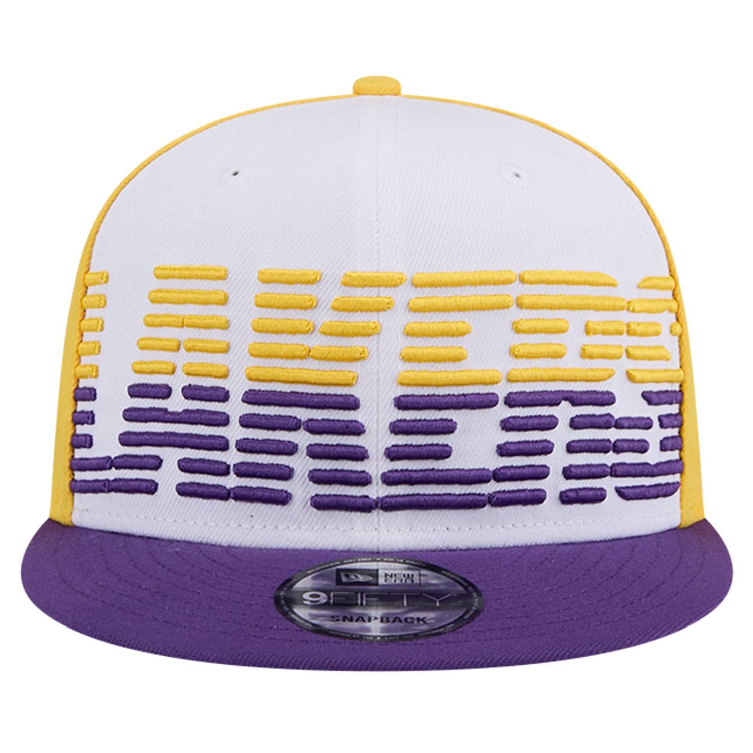 New Era Purple Los Angeles Lakers Throwback Gradient Tech Font 9FIFTY Snapback Hat