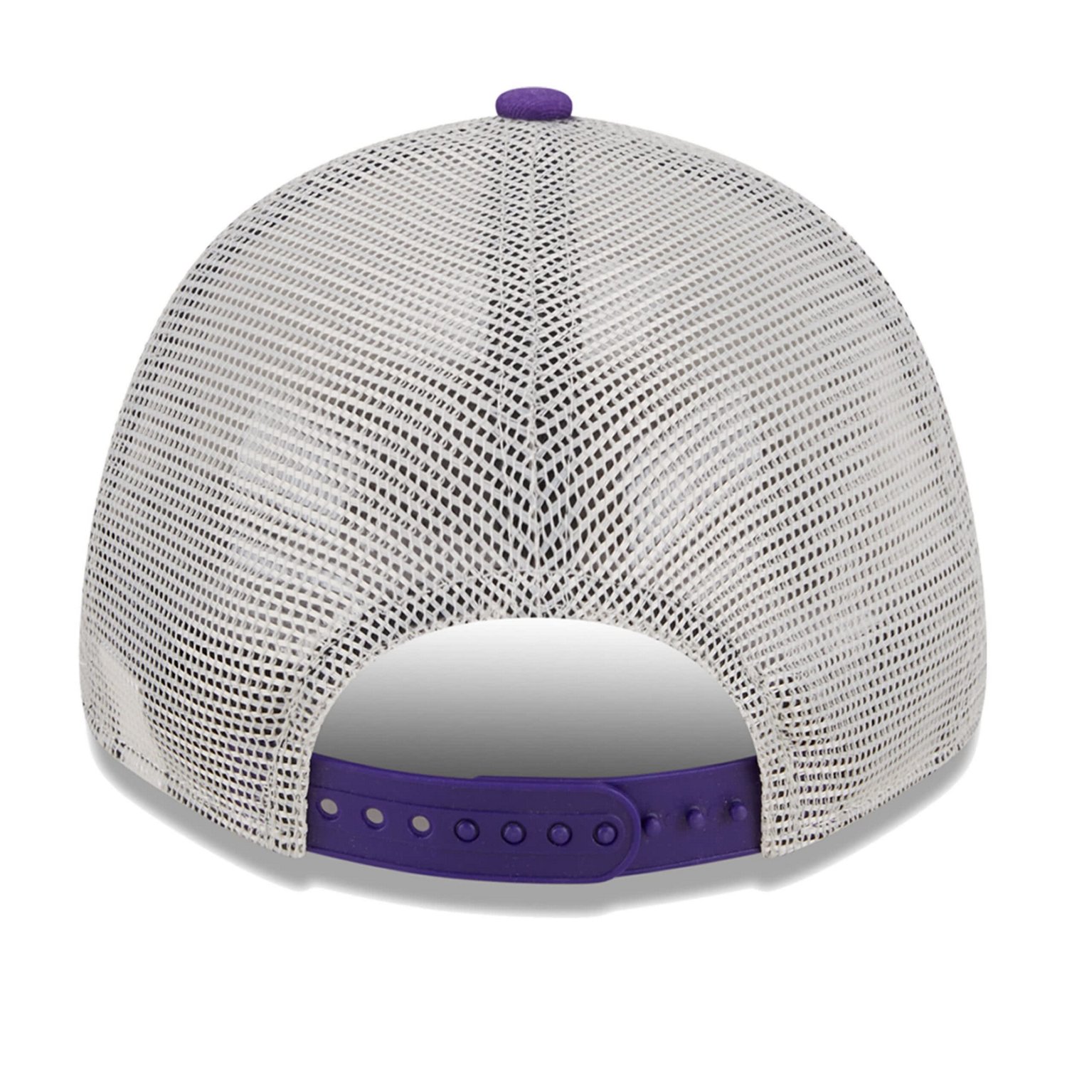 New Era Purple Los Angeles Lakers Throwback Patch Trucker 9FORTY Adjustable Hat