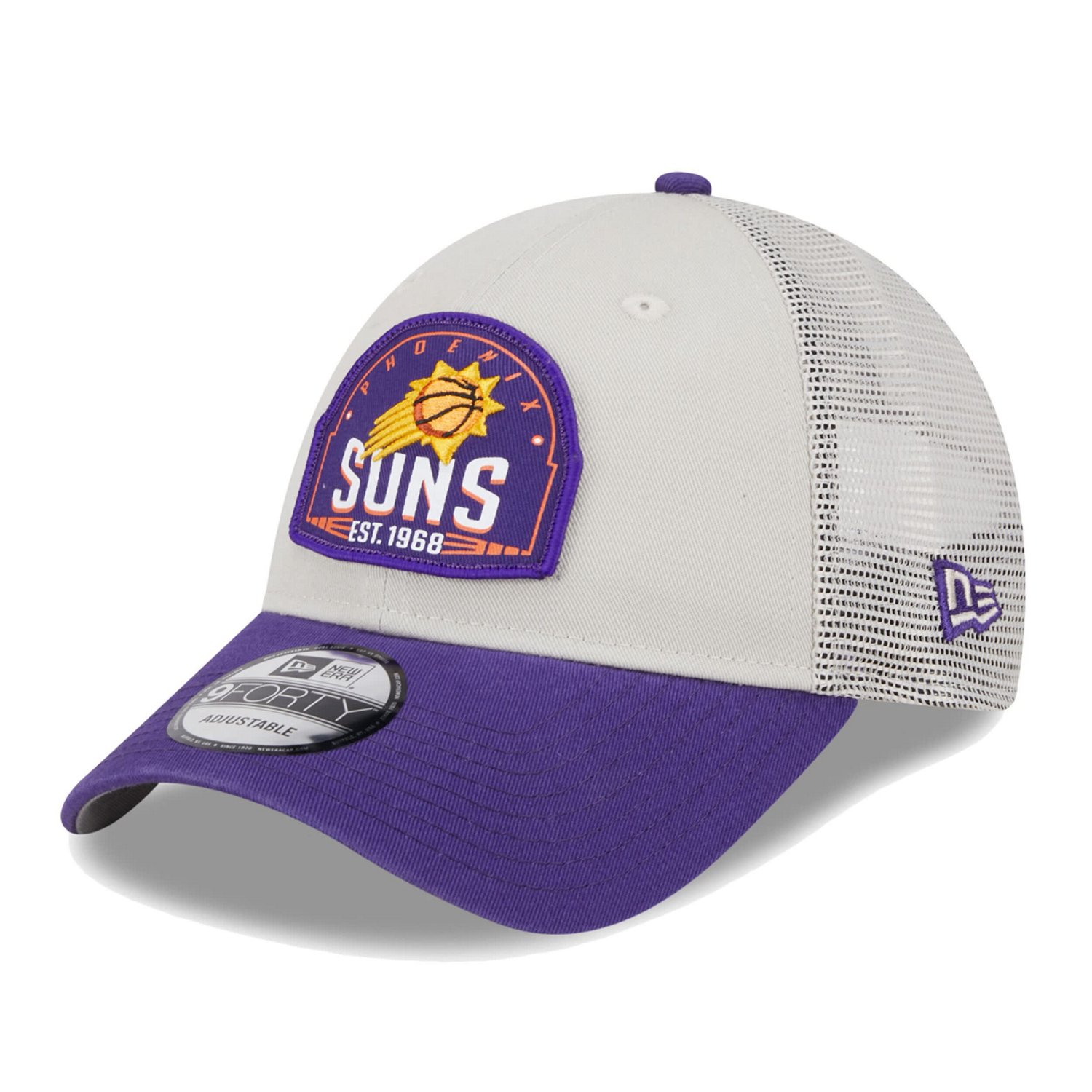 New Era Purple Phoenix Suns Throwback Patch Trucker 9FORTY Adjustable Hat