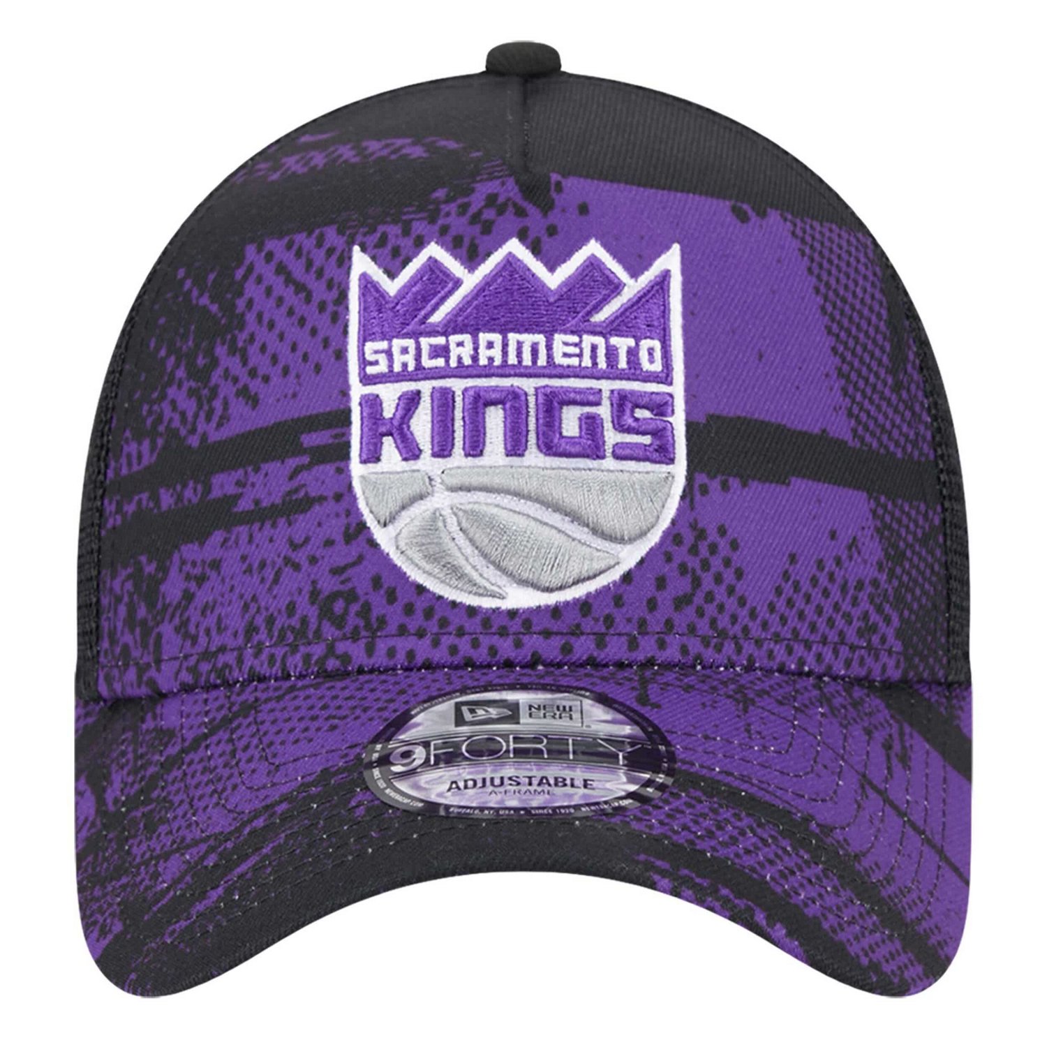 New Era Purple Sacramento Kings Tip Off A-Frame Trucker 9FORTY Adjustable Hat                                                    - view number 2