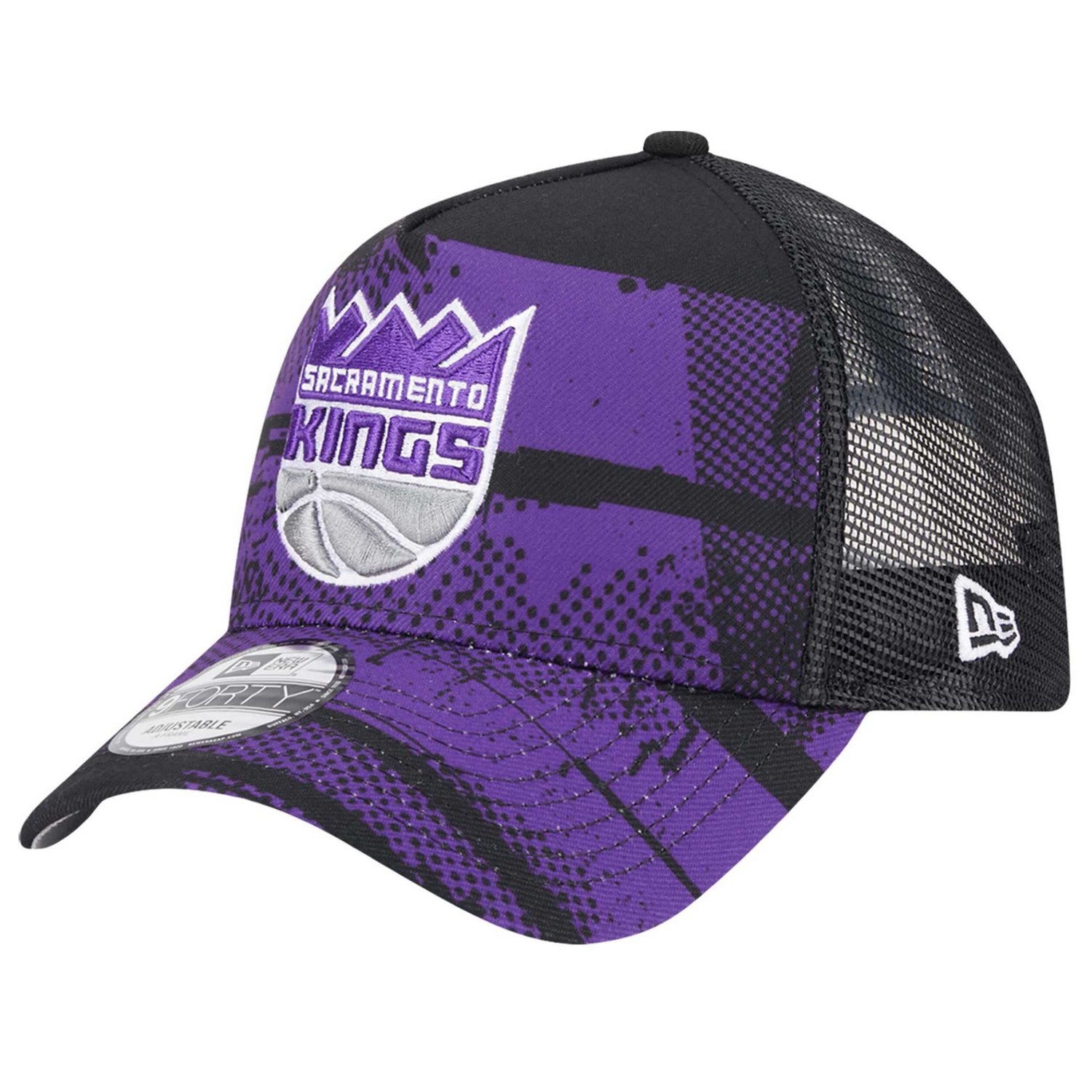 New Era Purple Sacramento Kings Tip Off A-Frame Trucker 9FORTY Adjustable Hat                                                    - view number 3