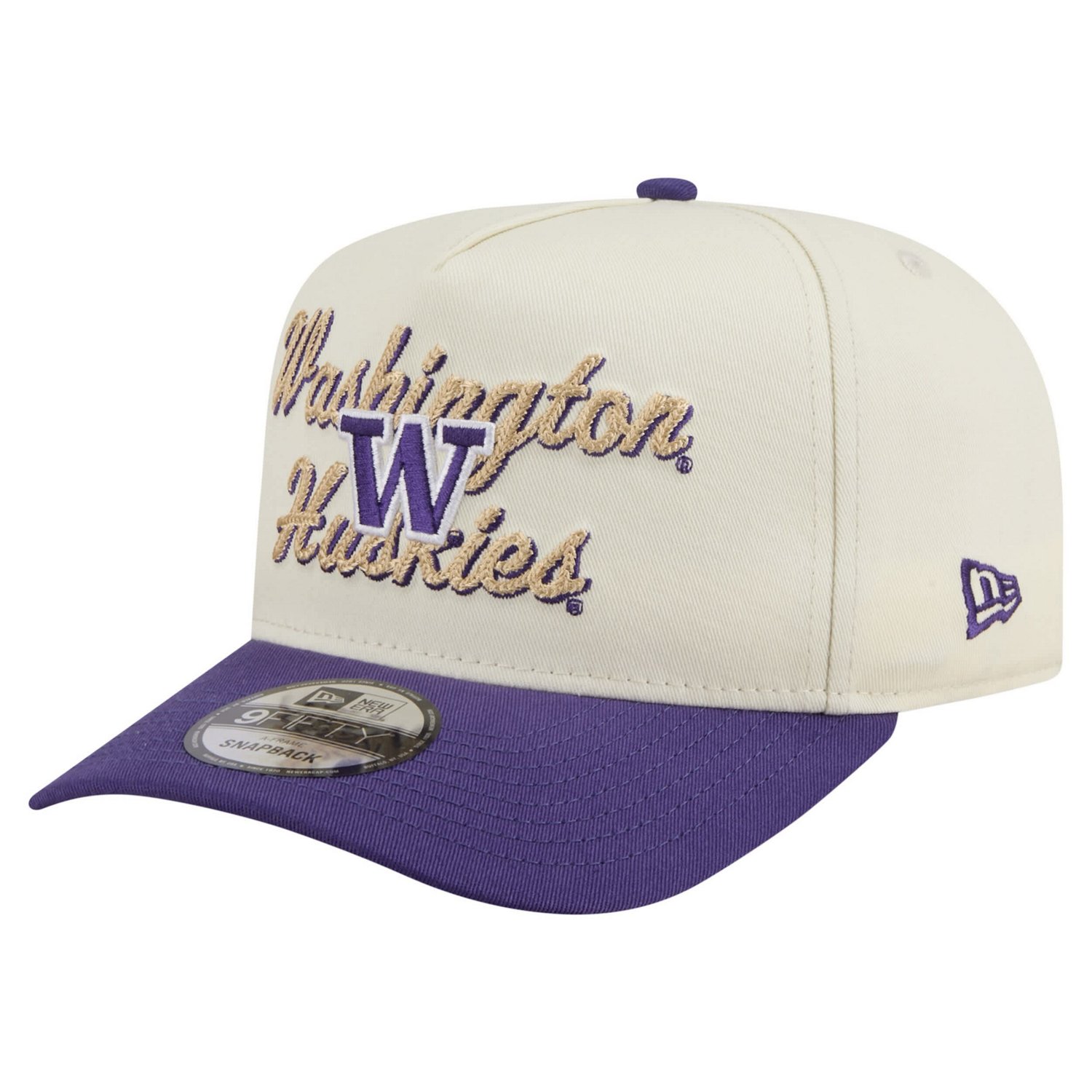 New Era Purple Washington Huskies Vintage Chainstitch 9FIFTY A-Frame Snapback Hat - view number 1