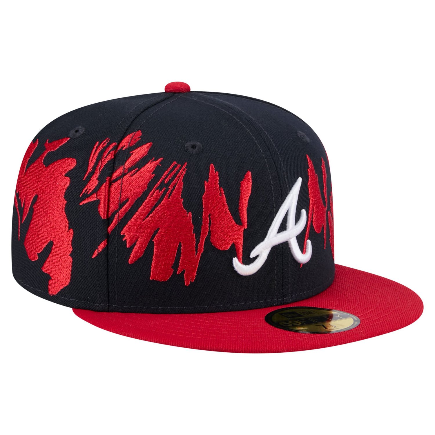 New Era Red Atlanta Braves Retro Pattern 59FIFTY Fitted Hat - view number 3