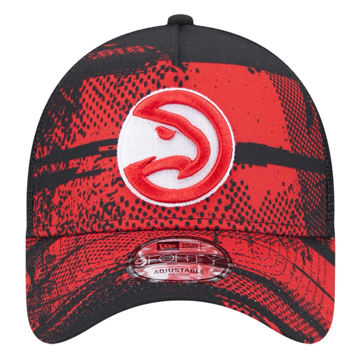 New Era Red Atlanta Hawks Tip Off A-Frame Trucker 9FORTY Adjustable Hat                                                          - view number 2