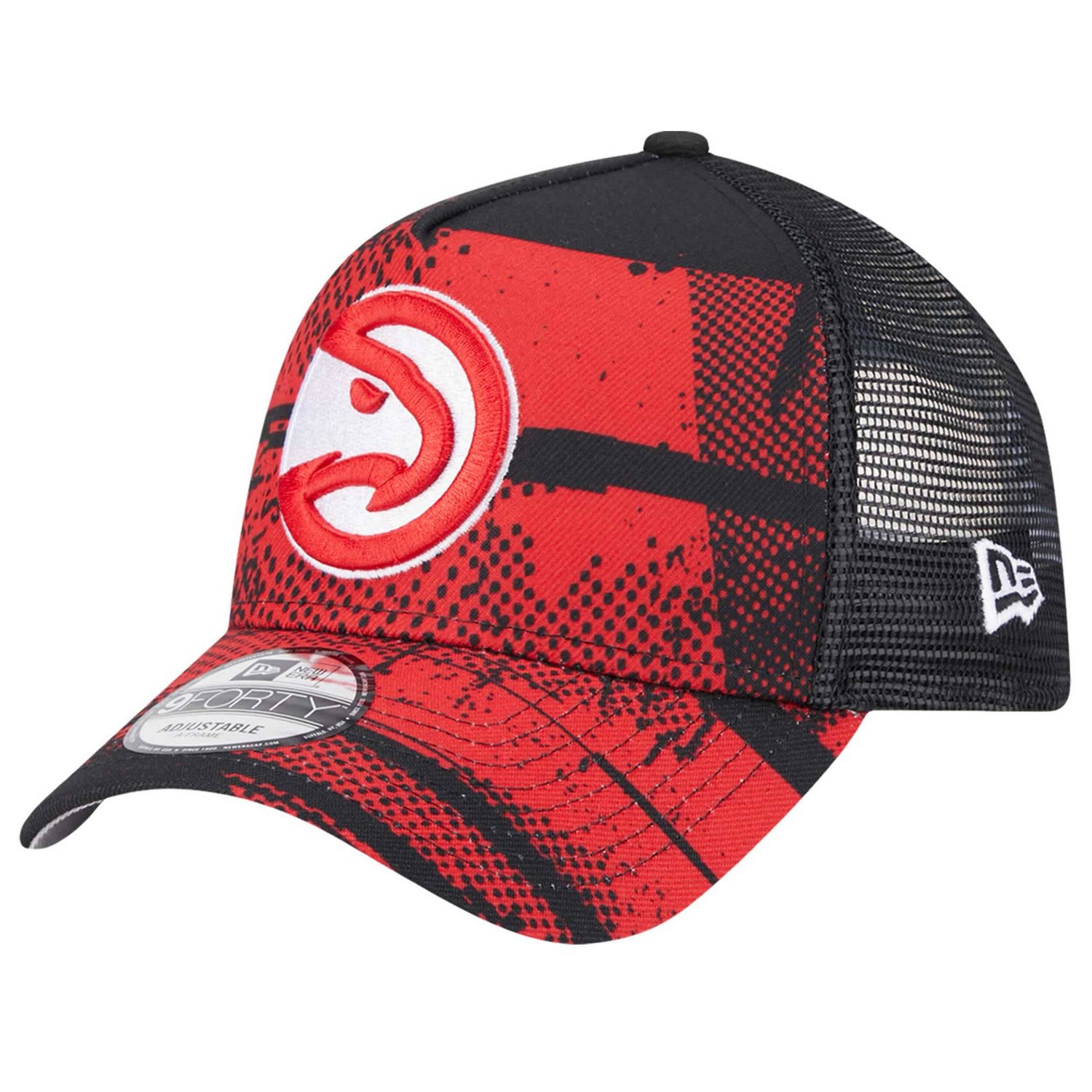 New Era Red Atlanta Hawks Tip Off A-Frame Trucker 9FORTY Adjustable Hat                                                          - view number 3