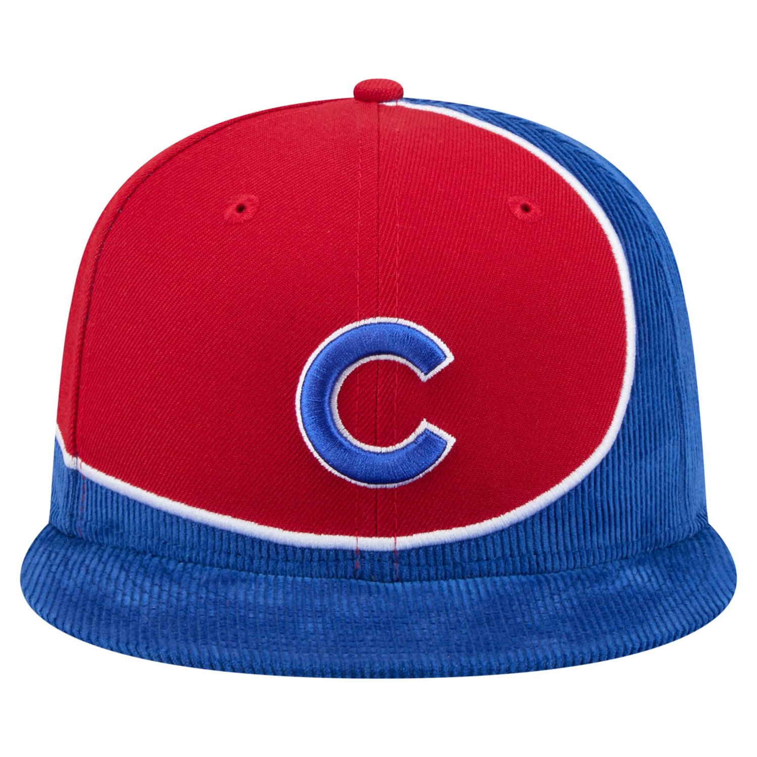 New Era Red Chicago Cubs Retro Split Corduroy Snapback Hat - view number 2