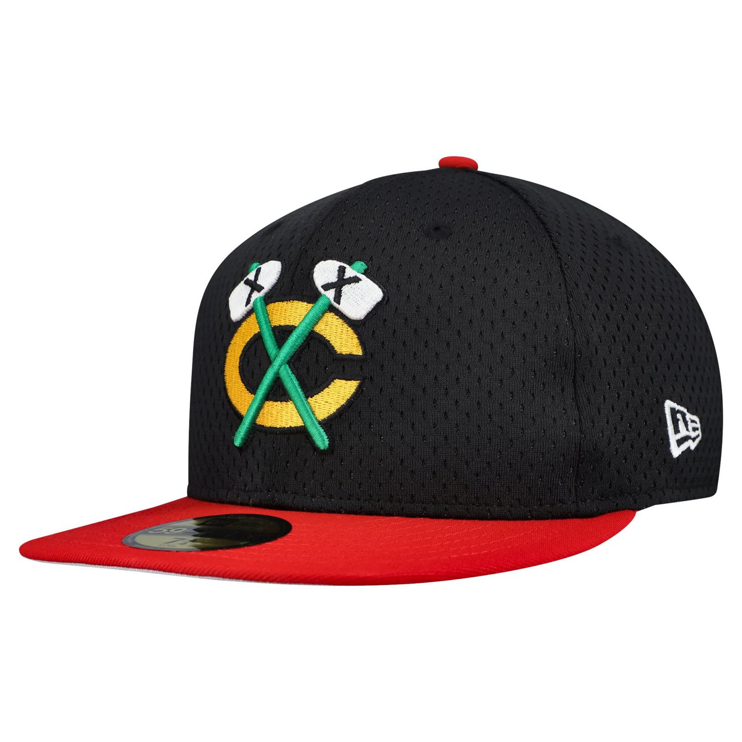 New Era Red Chicago hawks Mesh Crown Two-Tone 59FIFTY Fitted Hat - view number 3