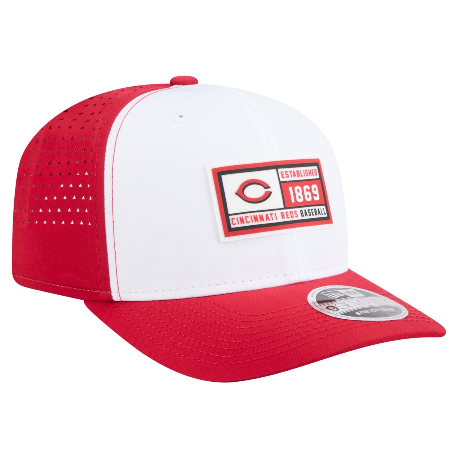 New Era Red Cincinnati Reds Established Patch 9SEVENTY Adjustable Hat - view number 3