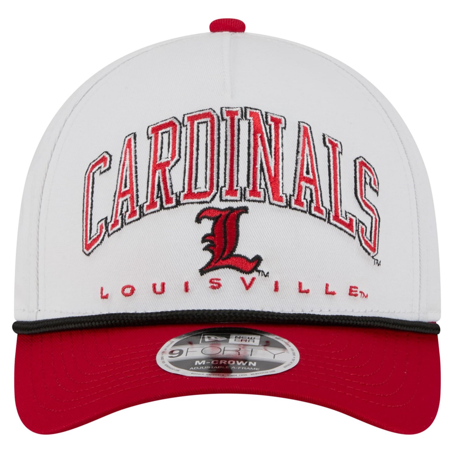 New Era Red Louisville Cardinals Arch Two-Tone Rope 9FORTY A-Frame M-Crown Adjustable Hat - view number 2