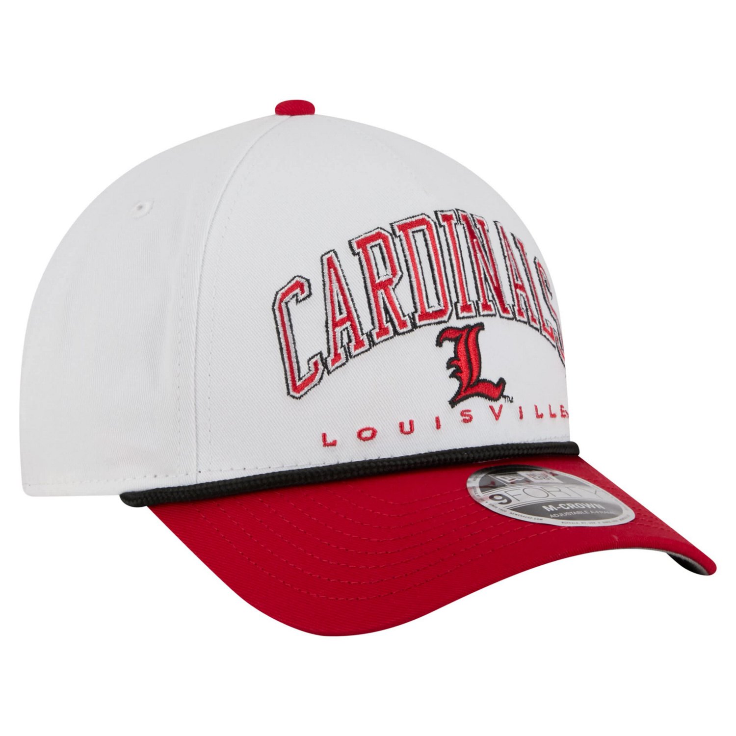 New Era Red Louisville Cardinals Arch Two-Tone Rope 9FORTY A-Frame M-Crown Adjustable Hat - view number 3