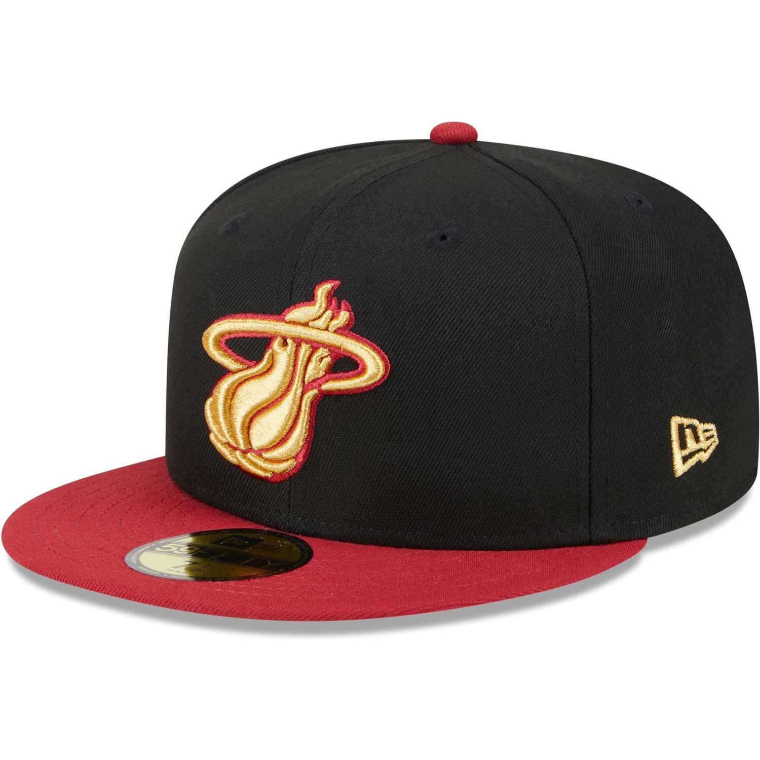 New Era Red Miami Heat Gameday Gold Pop Stars 59FIFTY Fitted Hat