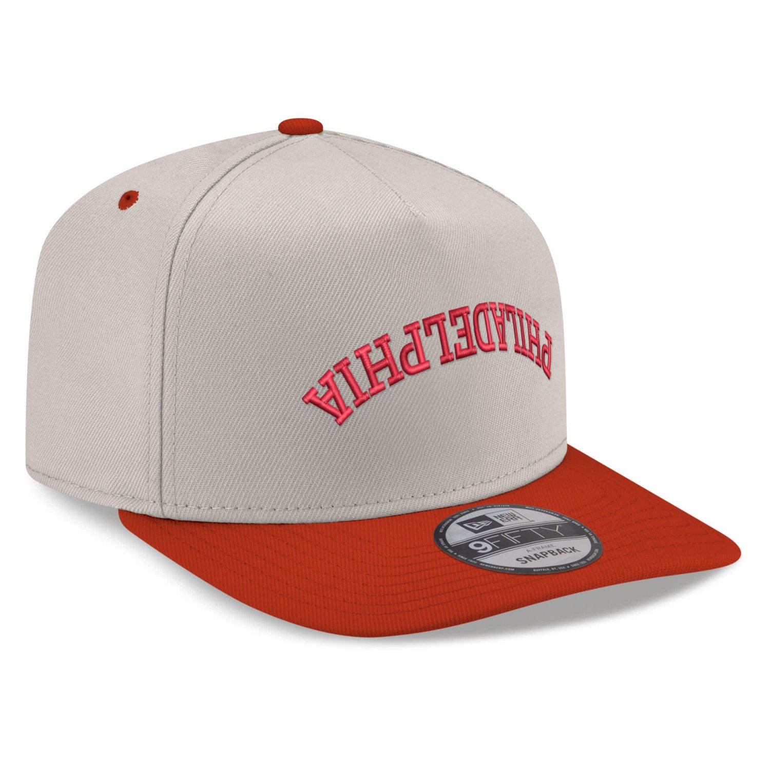 New Era Red Philadelphia Phillies Upside Down City Name A-Frame 9FIFTY Snapback Hat - view number 3