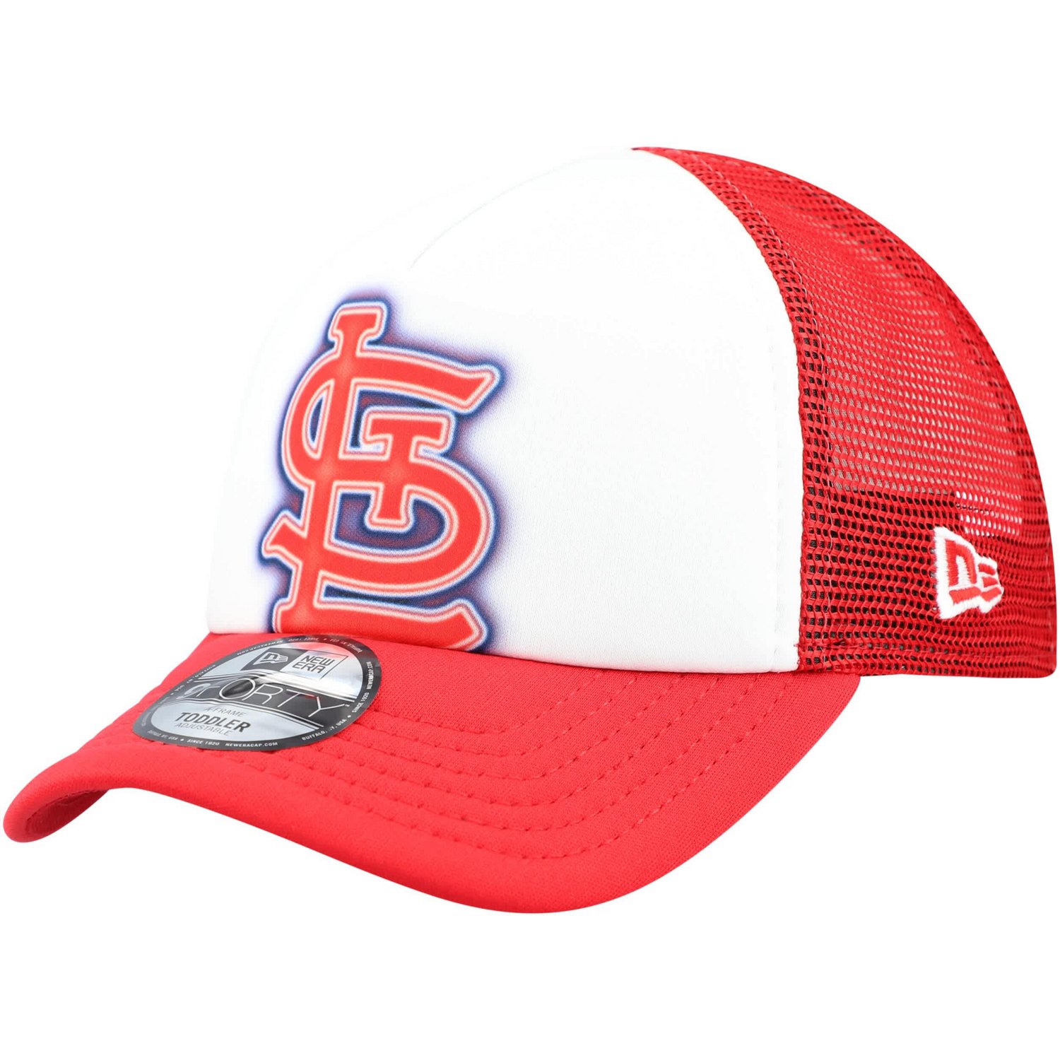 New Era Red St Louis Cardinals Painted A-Frame 9FORTY Trucker Adjustable Hat