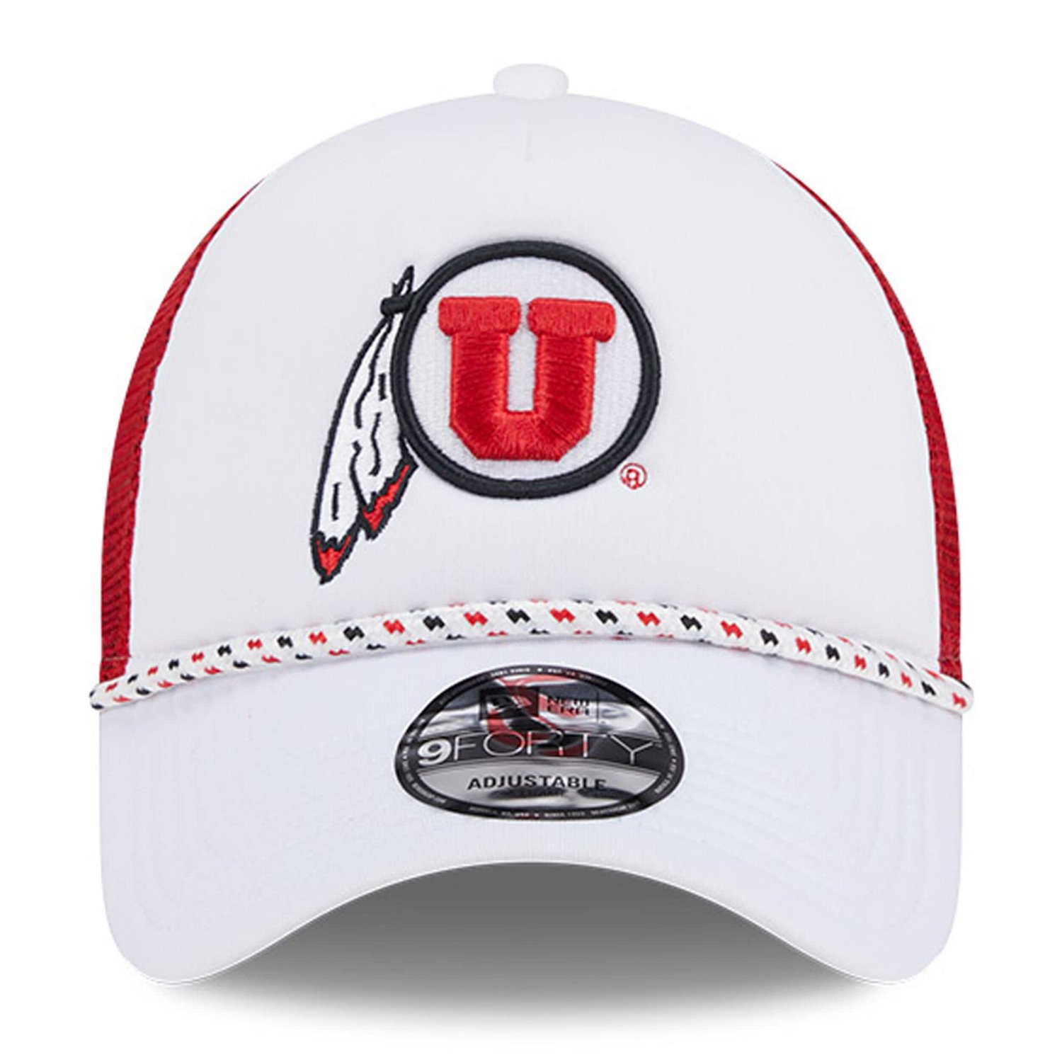 New Era /Red Utah Utes Court Sport Foam A-Frame 9FORTY Adjustable Trucker Hat                                                    - view number 2