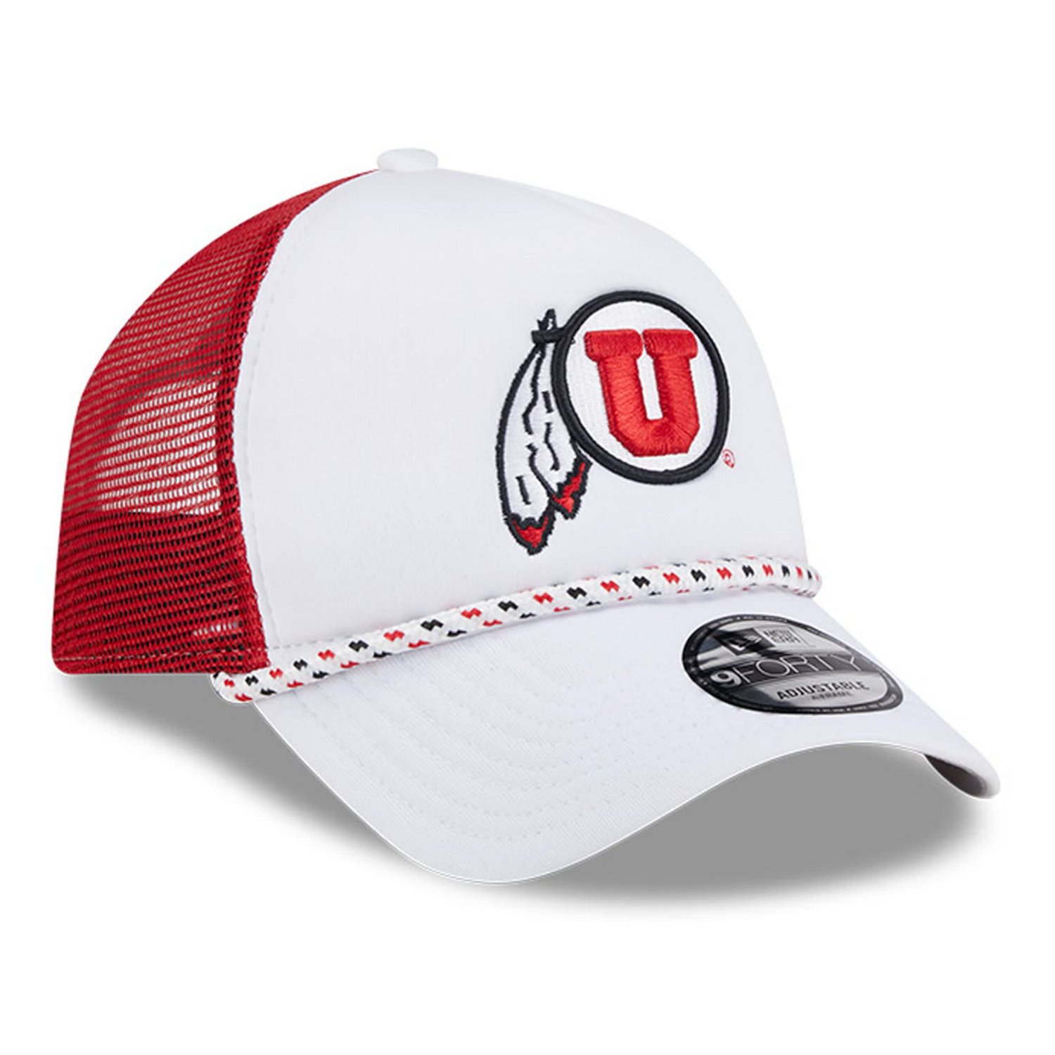 New Era /Red Utah Utes Court Sport Foam A-Frame 9FORTY Adjustable Trucker Hat                                                    - view number 3