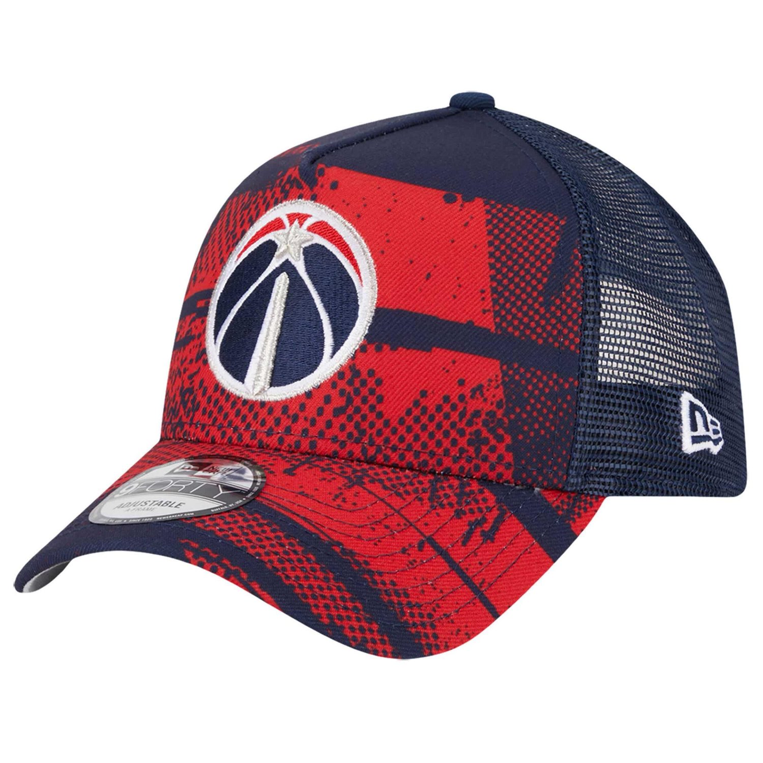 New Era Red Washington Wizards Tip Off A-Frame Trucker 9FORTY Adjustable Hat - view number 3