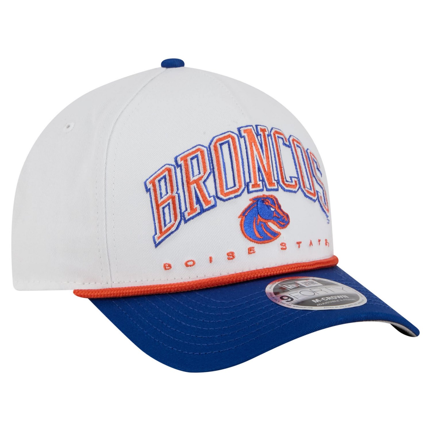 New Era Royal Boise State Broncos Arch Two-Tone Rope 9FORTY A-Frame M-Crown Adjustable Hat - view number 3