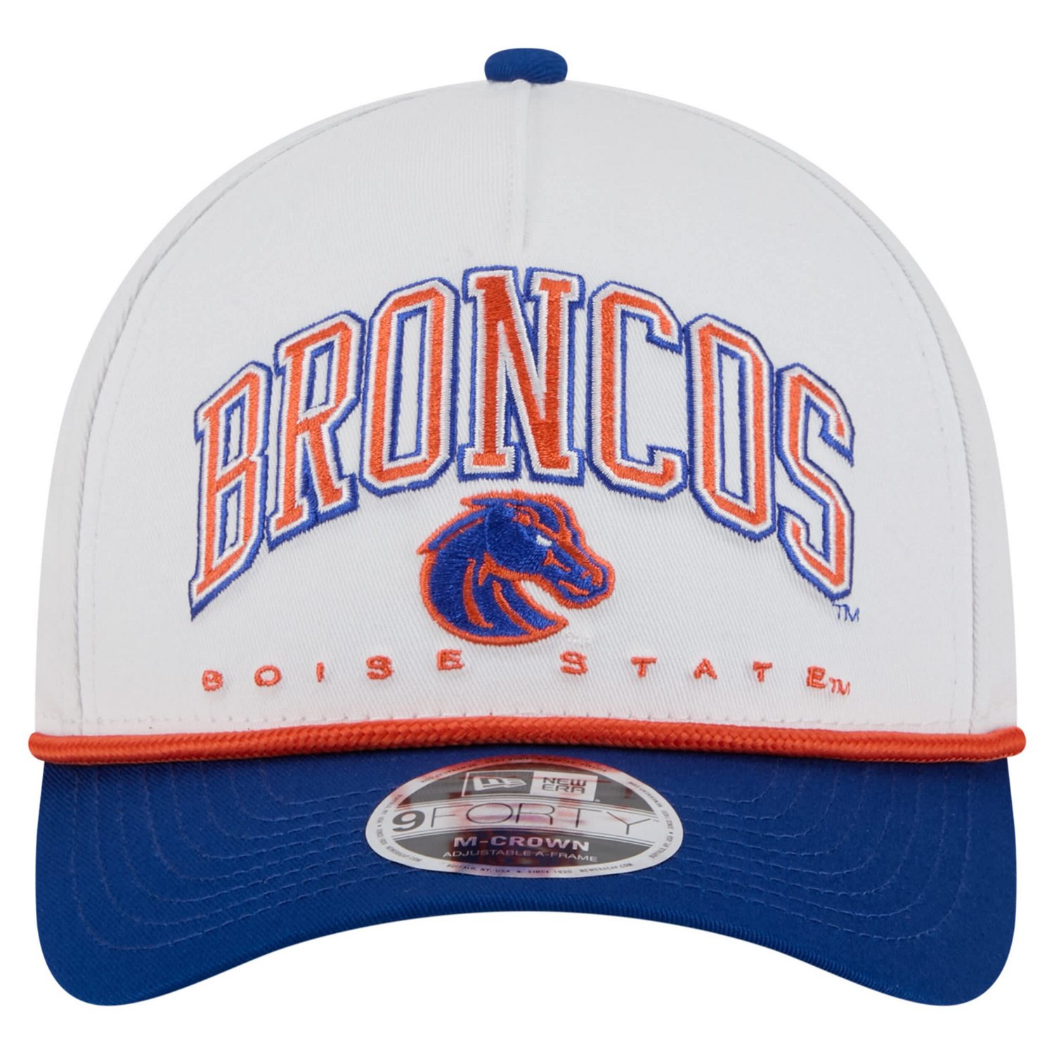 New Era Royal Boise State Broncos Arch Two-Tone Rope 9FORTY A-Frame M-Crown Adjustable Hat - view number 2