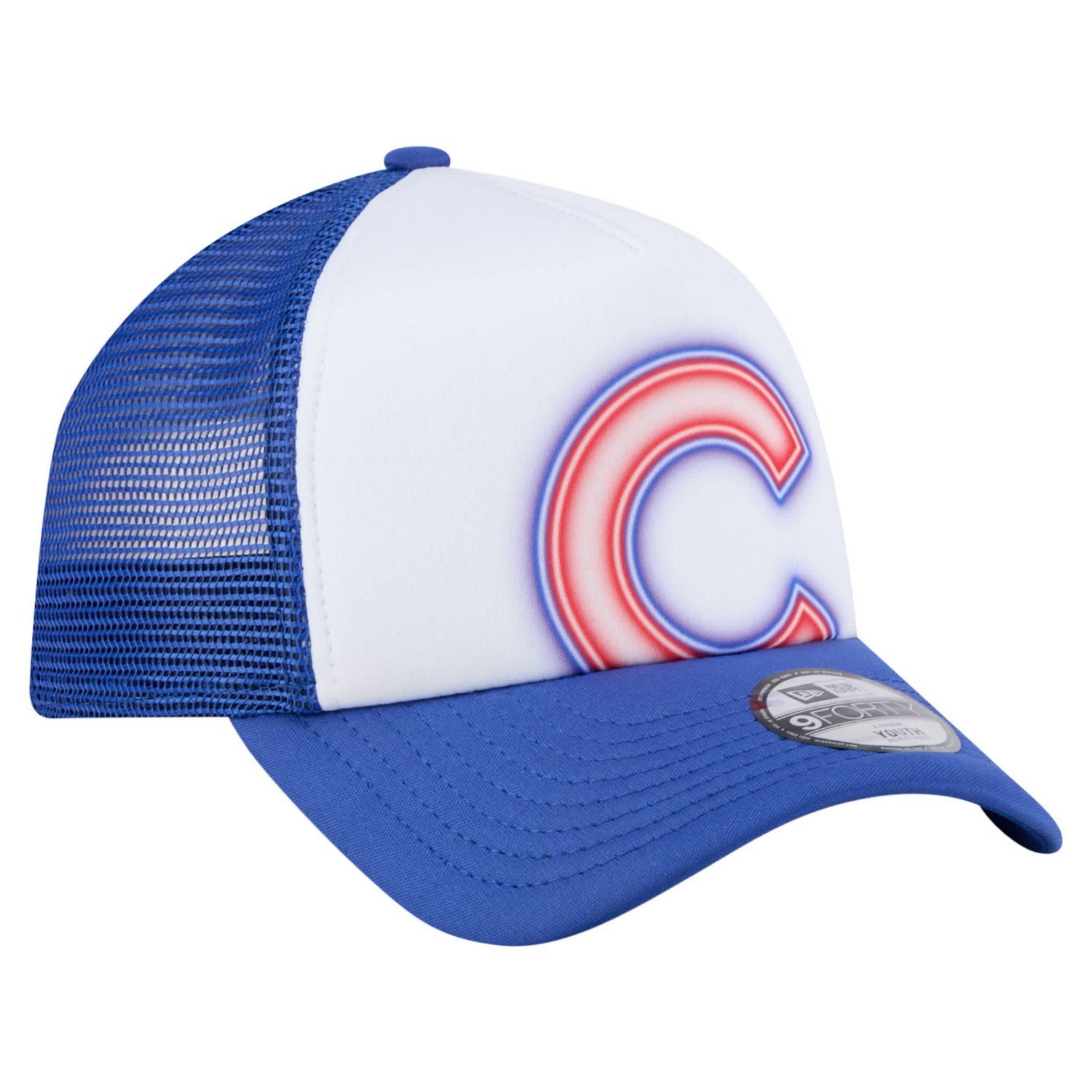 New Era Royal Chicago Cubs Painted A-Frame 9FORTY Trucker Adjustable Hat