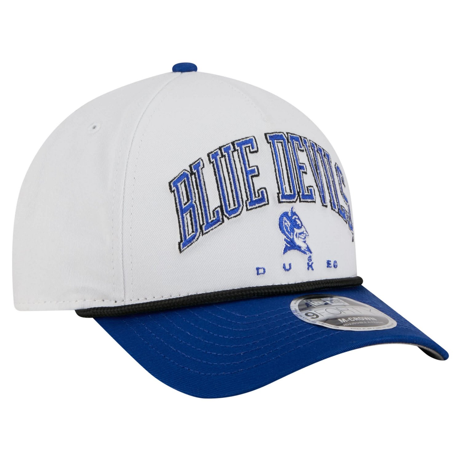 New Era Royal Duke Blue Devils Arch Two-Tone Rope 9FORTY A-Frame M-Crown Adjustable Hat - view number 3