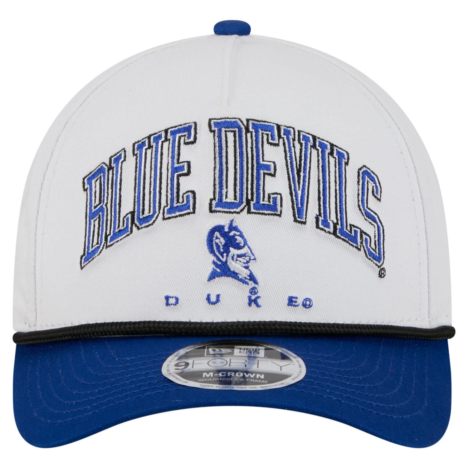 New Era Royal Duke Blue Devils Arch Two-Tone Rope 9FORTY A-Frame M-Crown Adjustable Hat - view number 2