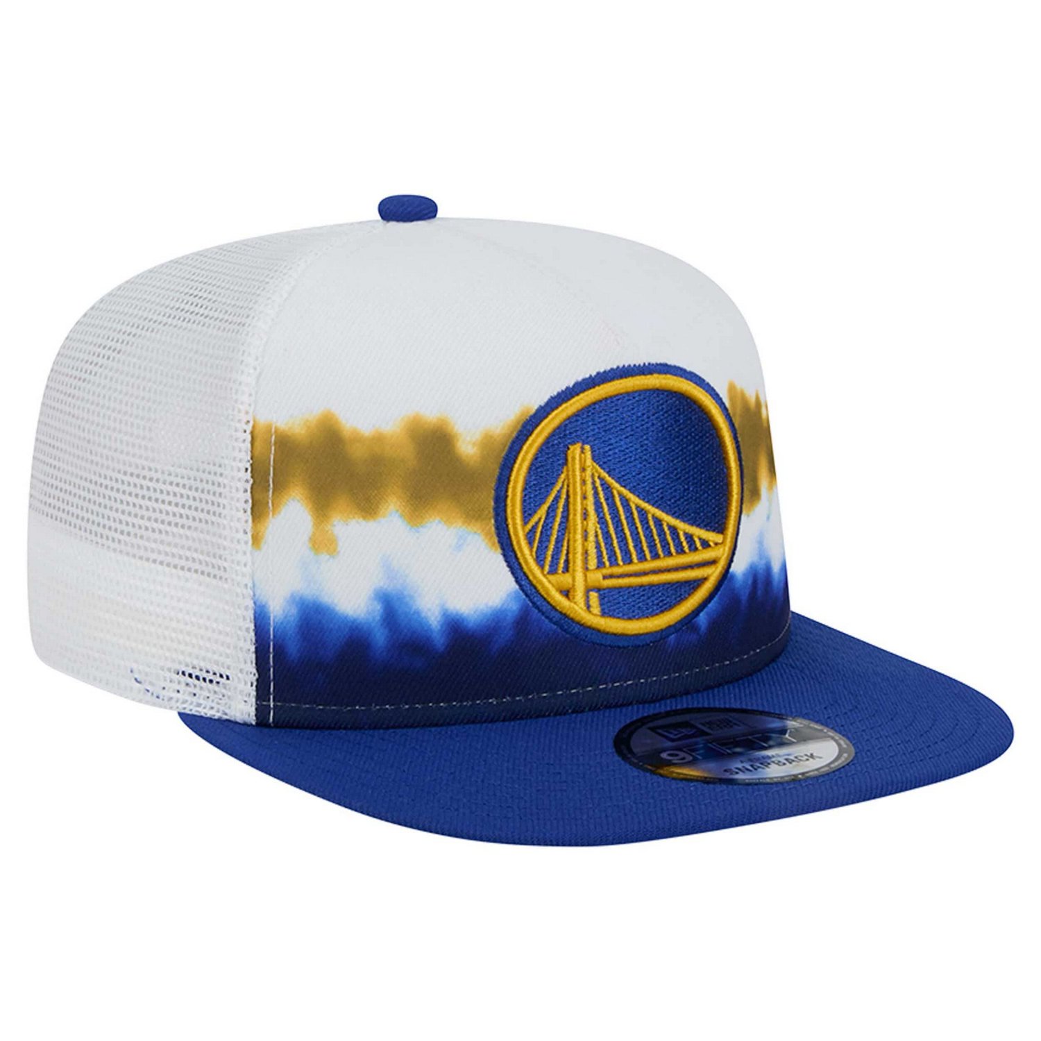 New Era Royal Golden State Warriors Dip-Dye 9FIFTY A-Frame Trucker Snapback Hat