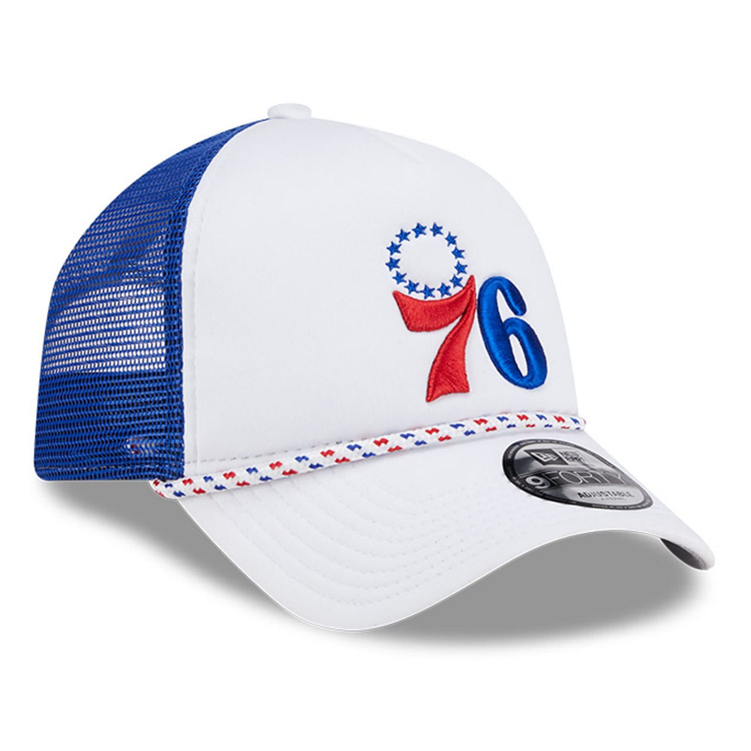 New Era Royal Philadelphia 76ers Court Sport Foam A-Frame 9FORTY Adjustable Trucker Hat - view number 3