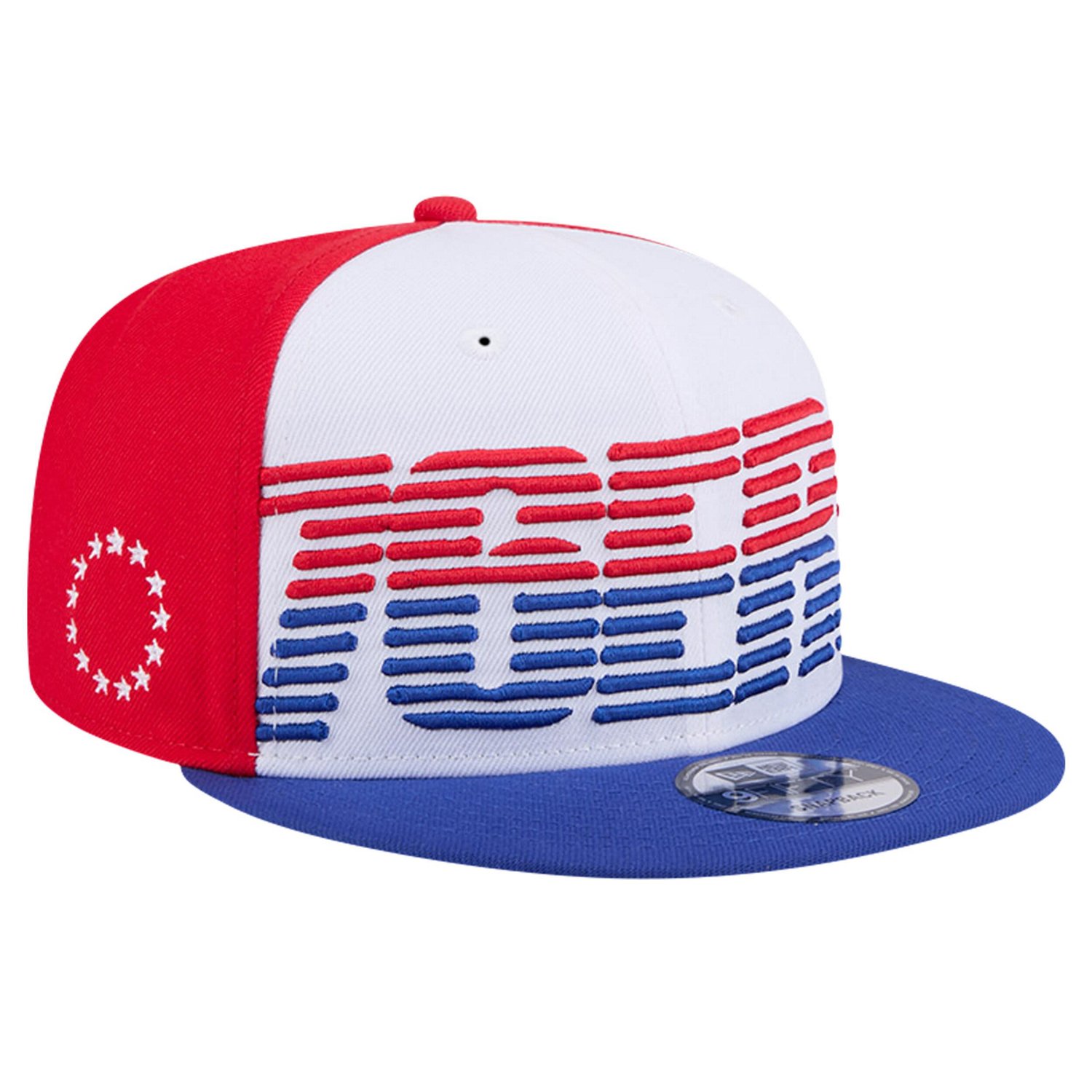 New Era Royal Philadelphia 76ers Throwback Gradient Tech Font 9FIFTY Snapback Hat