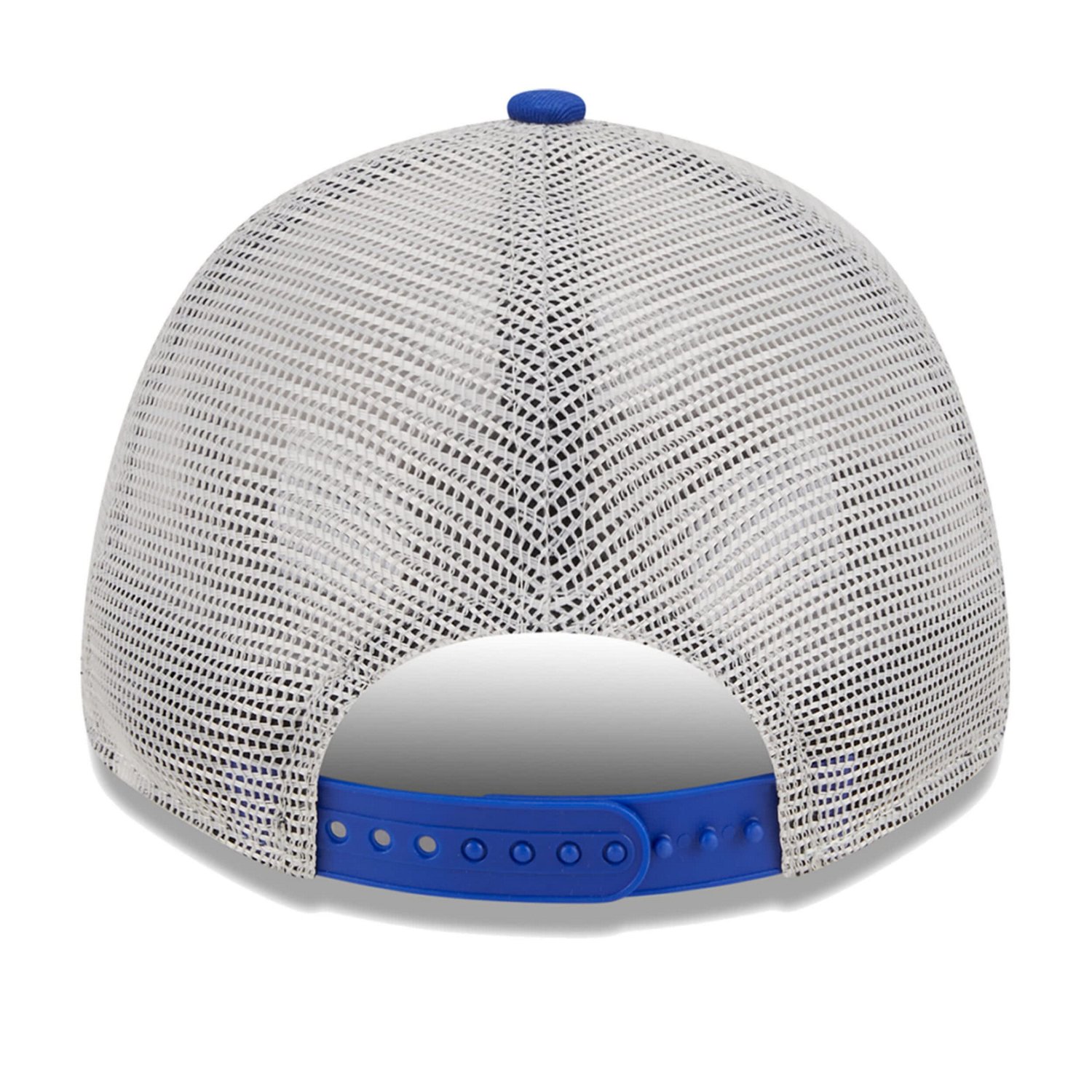 New Era Royal Philadelphia 76ers Throwback Patch Trucker 9FORTY Adjustable Hat