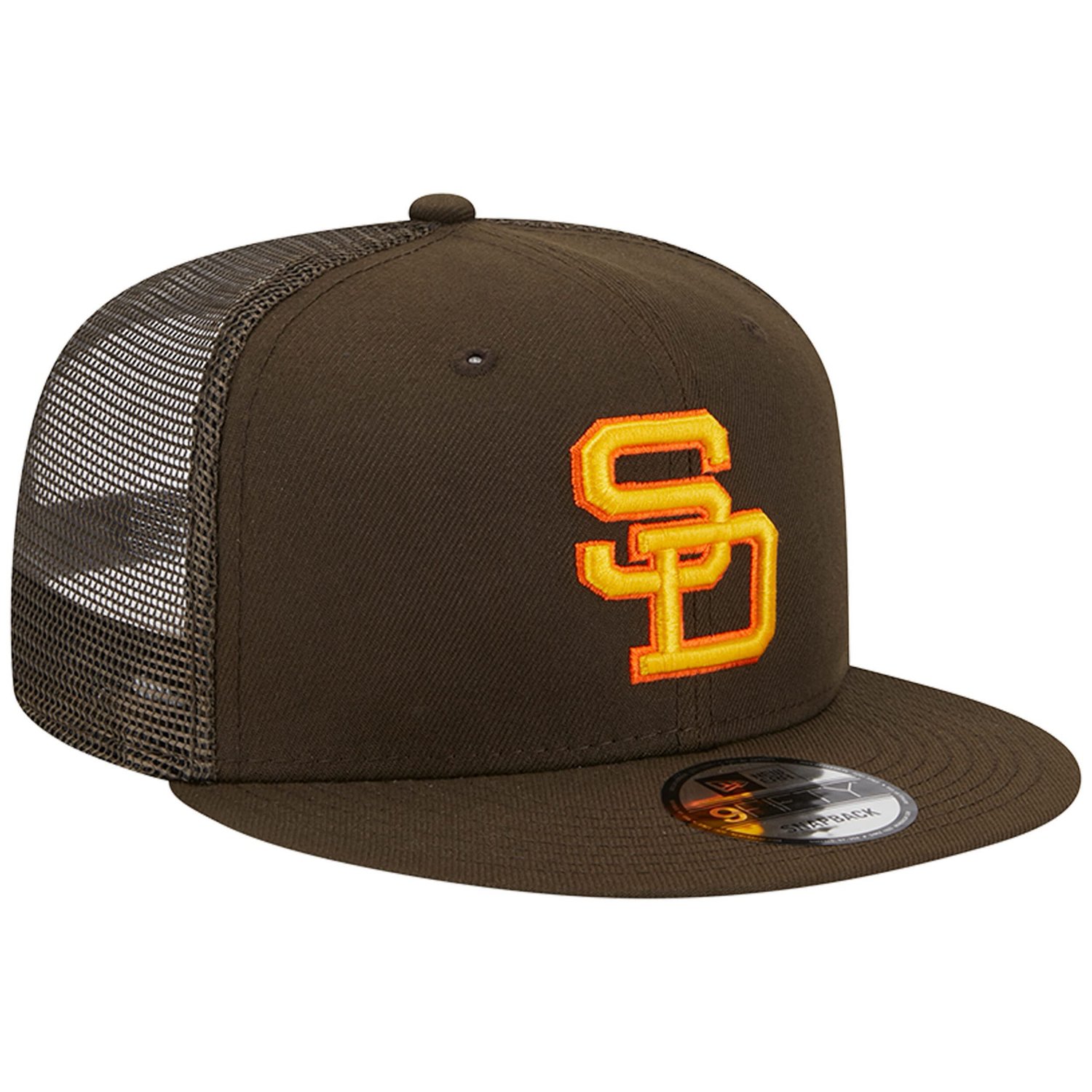 New Era San Diego Padres Cooperstown Collection Team Color Trucker 9FIFTY Snapback Hat - view number 3