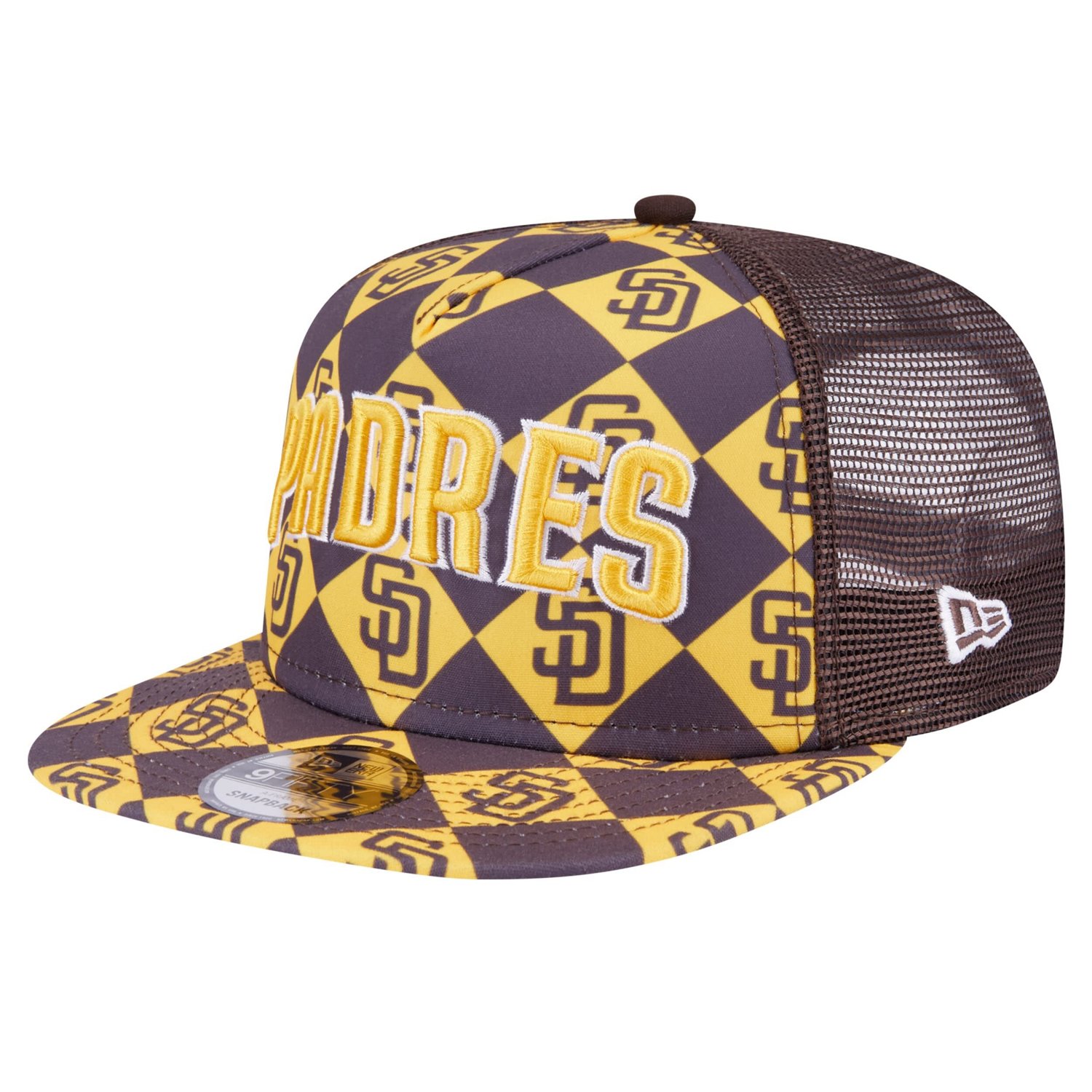 New Era San Diego Padres Seeing Diamonds A-Frame Trucker 9FIFTY Snapback Hat - view number 1