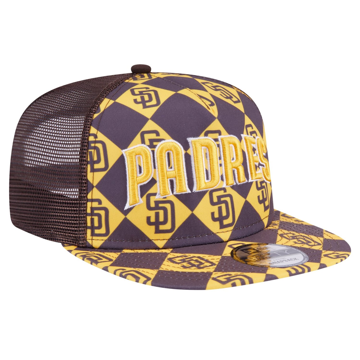 New Era San Diego Padres Seeing Diamonds A-Frame Trucker 9FIFTY Snapback Hat - view number 3