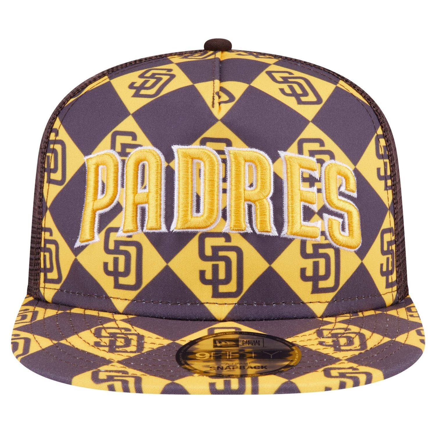 New Era San Diego Padres Seeing Diamonds A-Frame Trucker 9FIFTY Snapback Hat - view number 2