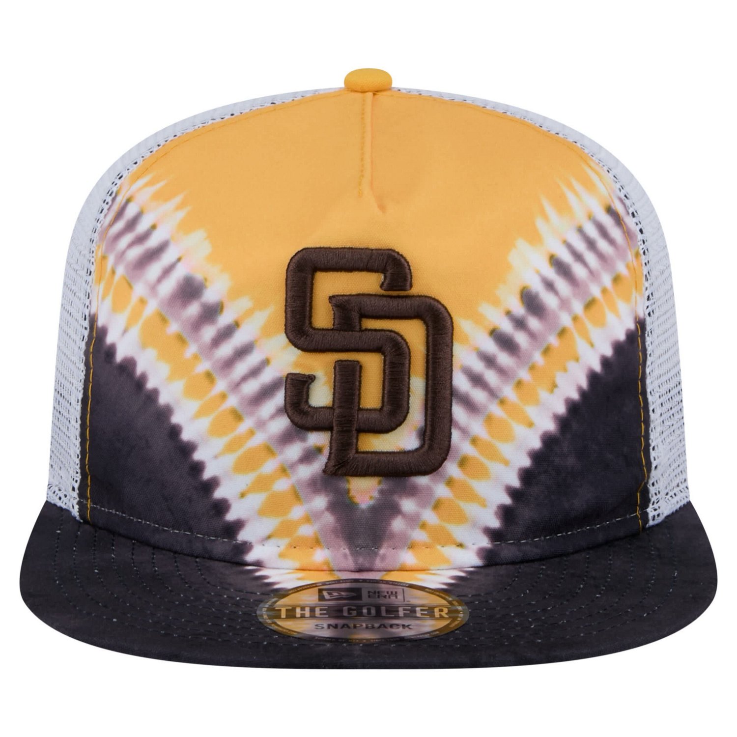 New Era San Diego Padres Tie-Dye Golfer Trucker Adjustable Hat - view number 2