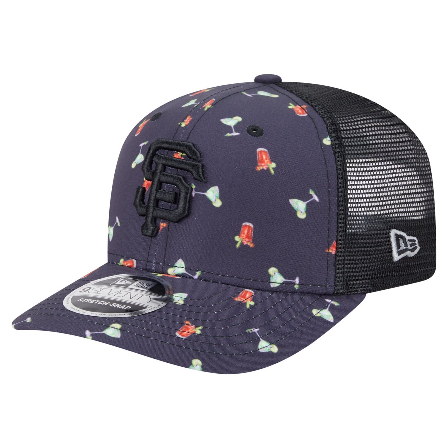 New Era San Francisco Giants Adventure Drinks Pattern 9SEVENTY Stretch-Snap Hat