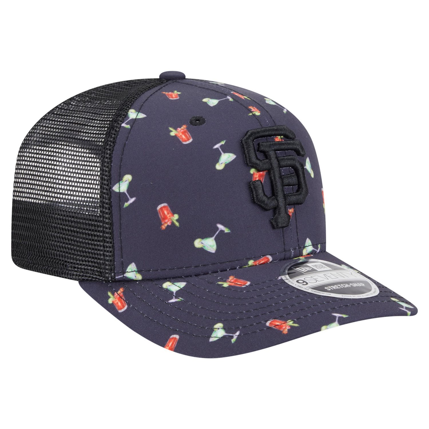 New Era San Francisco Giants Adventure Drinks Pattern 9SEVENTY Stretch-Snap Hat