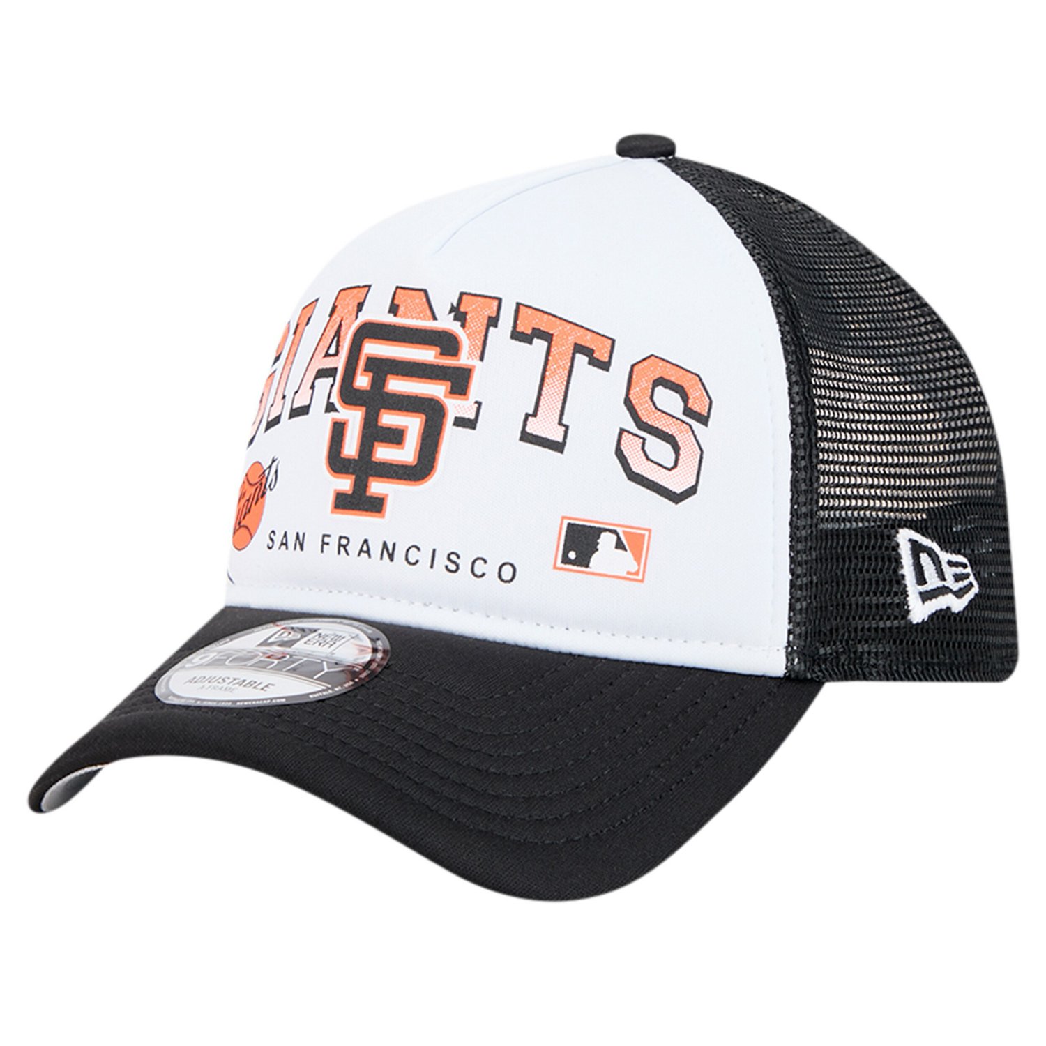 New Era San Francisco Giants Retro Wordmark 9FORTY A-Frame Trucker Adjustable Hat