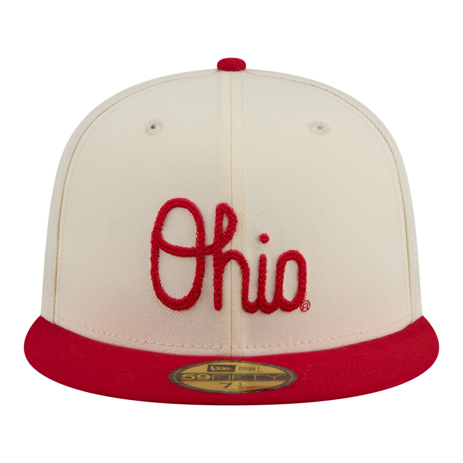 New Era Scarlet Ohio State Buckeyes Two-Tone Script 59FIFTY Fitted Hat - view number 2