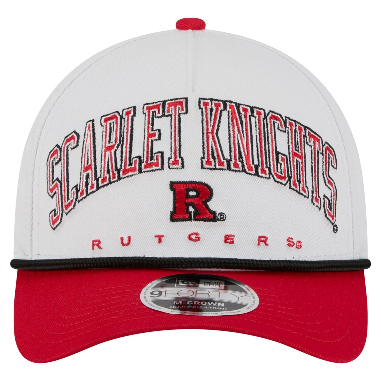 New Era Scarlet Rutgers Scarlet Knights Arch Two-Tone Rope 9FORTY A-Frame M-Crown Adjustable Hat - view number 2