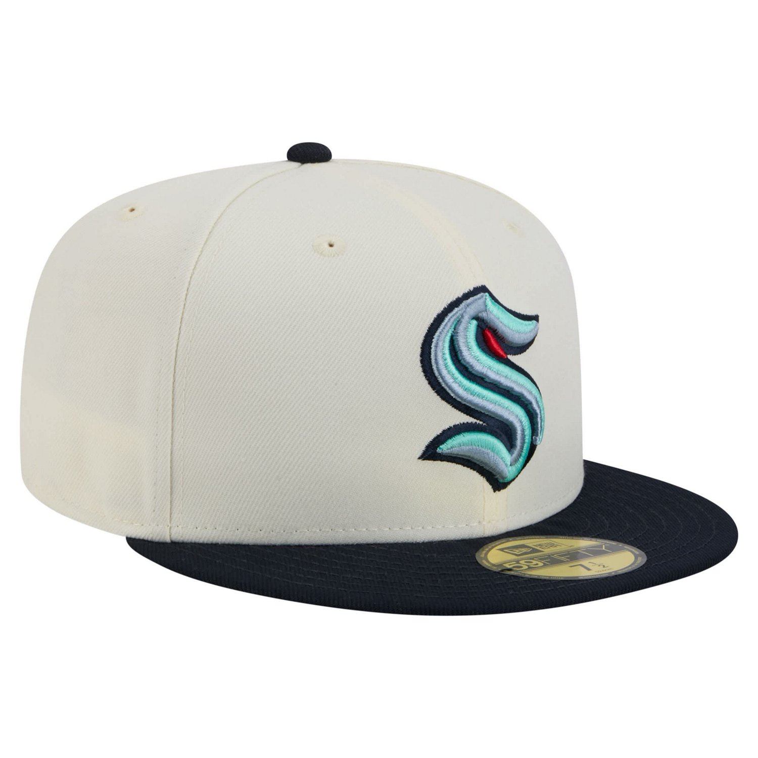 New Era Seattle Kraken Chrome Two-Toned 59FIFTY Fitted Hat - view number 3