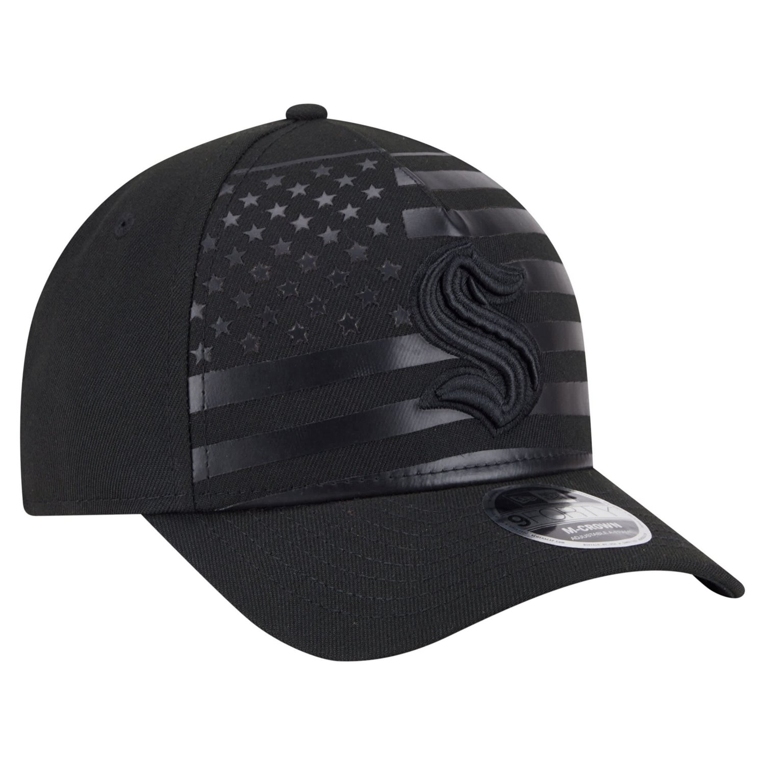 New Era Seattle Kraken Game Day Stealth Flag 9FORTY A-Frame Adjustable Hat - view number 3