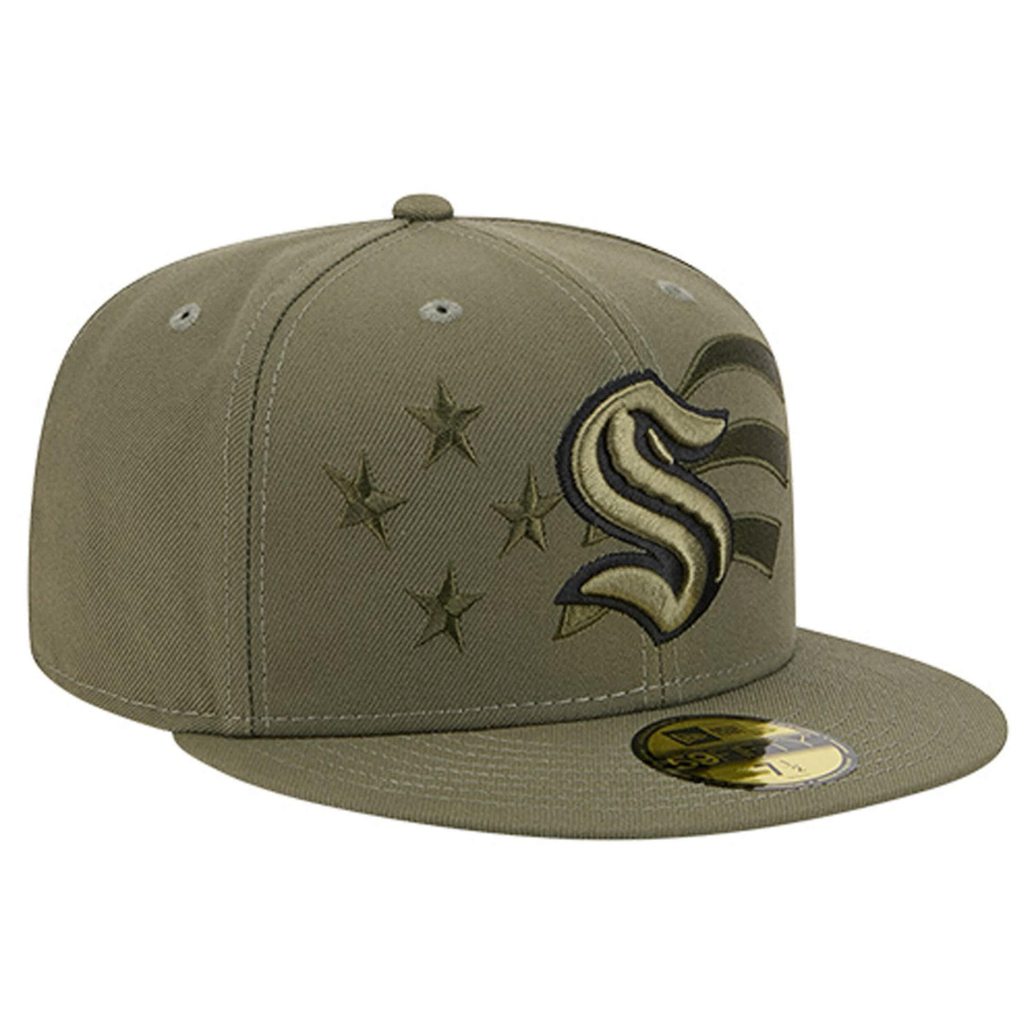 New Era Seattle Kraken Military Appreciation Flag 59FIFTY Fitted Hat - view number 3