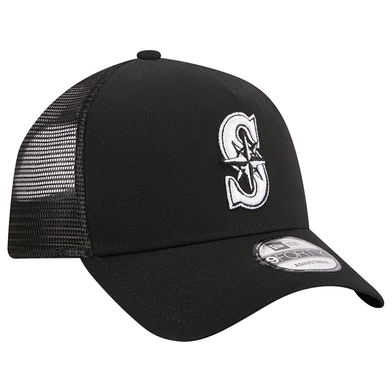 New Era Seattle Mariners A-Frame 9FORTY Trucker Adjustable Hat - view number 3