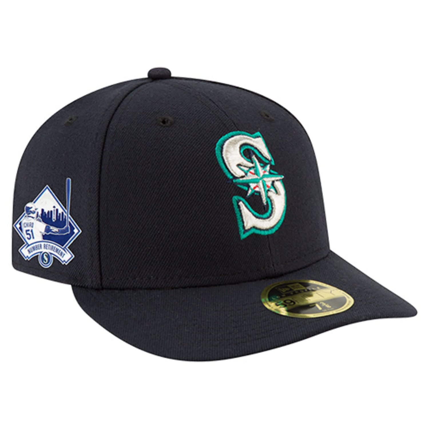 New Era Seattle Mariners Number Retirement Low Profile 59FIFTY Fitted Hat - view number 1