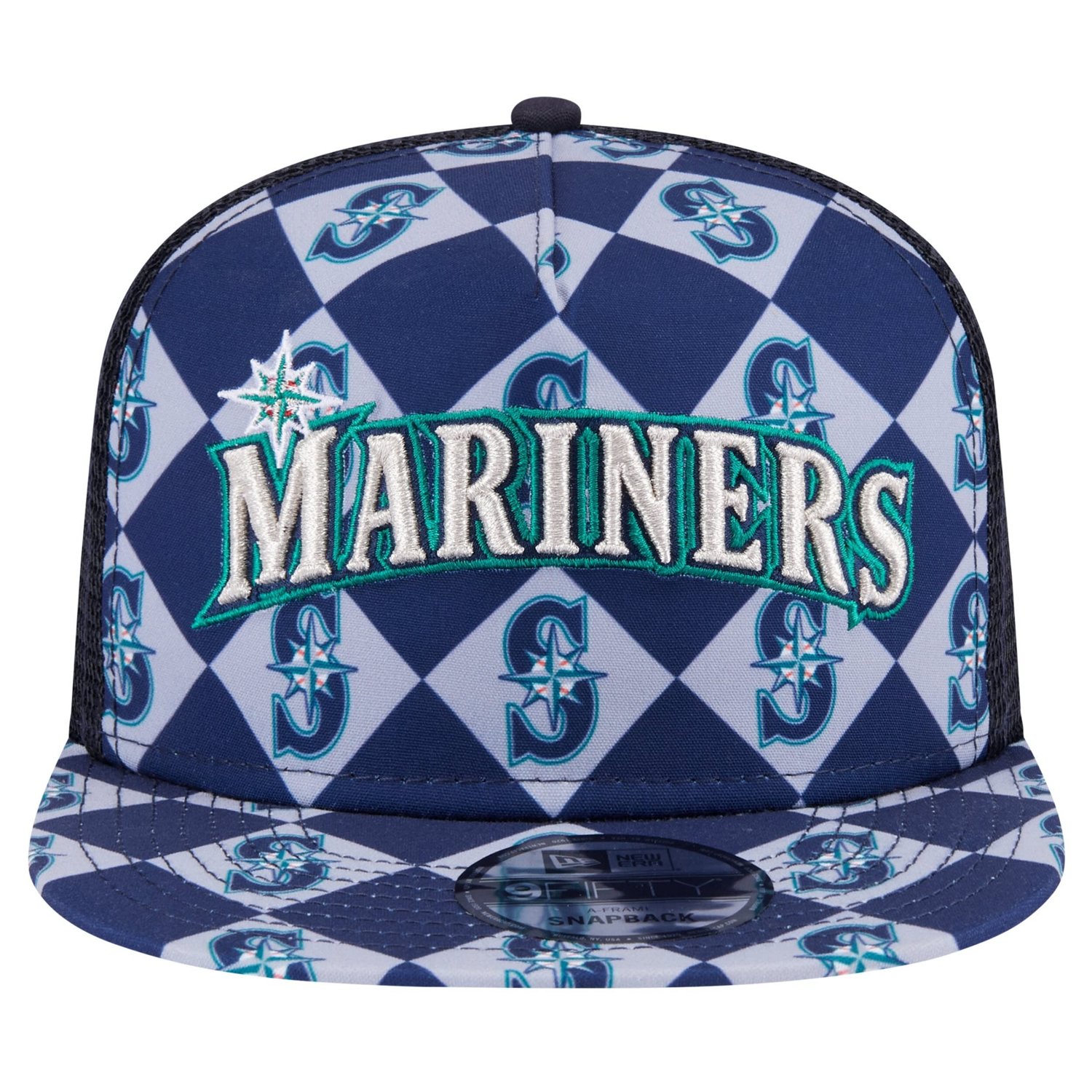 New Era Seattle Mariners Seeing Diamonds A-Frame Trucker 9FIFTY Snapback Hat - view number 2