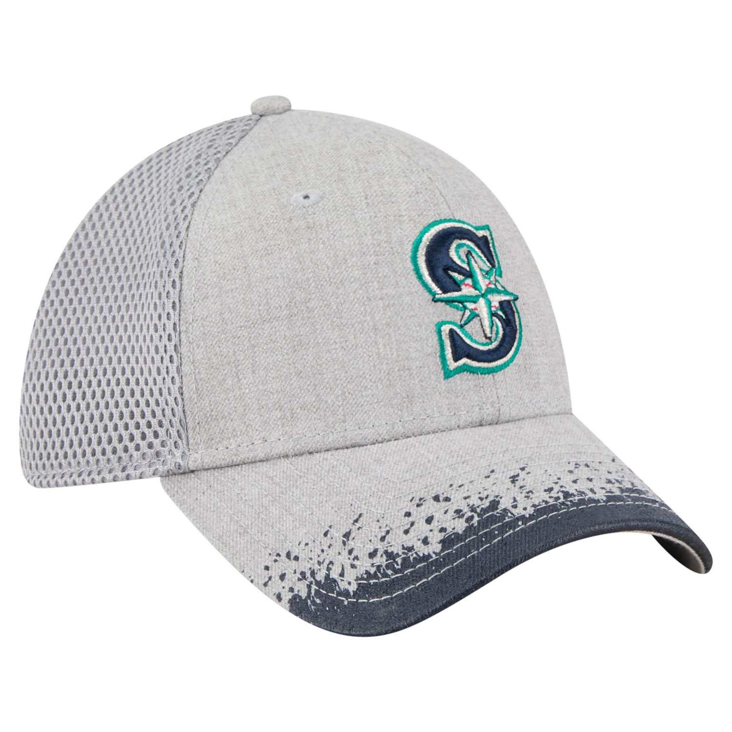 New Era Seattle Mariners Visor Paint Splatter 39THIRTY Flex Hat - view number 3