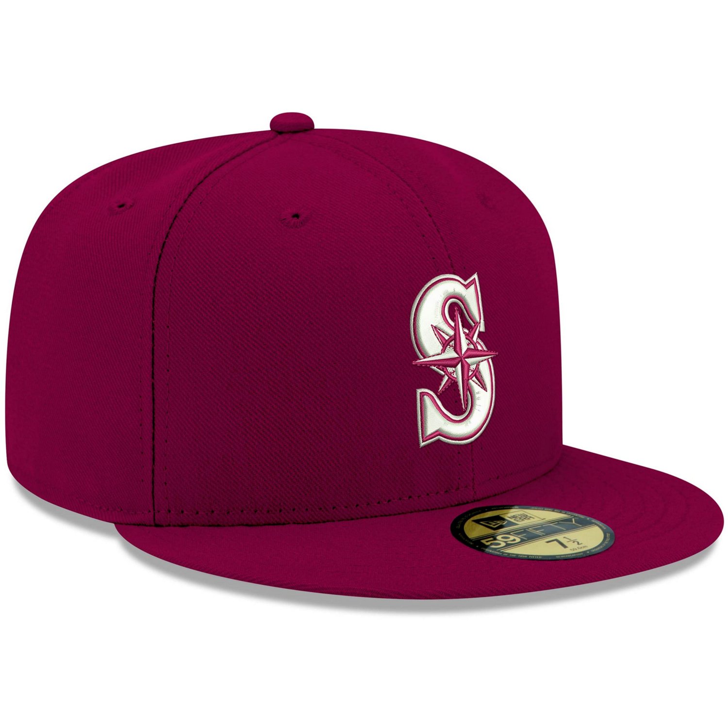 New Era Seattle Mariners White Logo 59FIFTY Fitted Hat - view number 3
