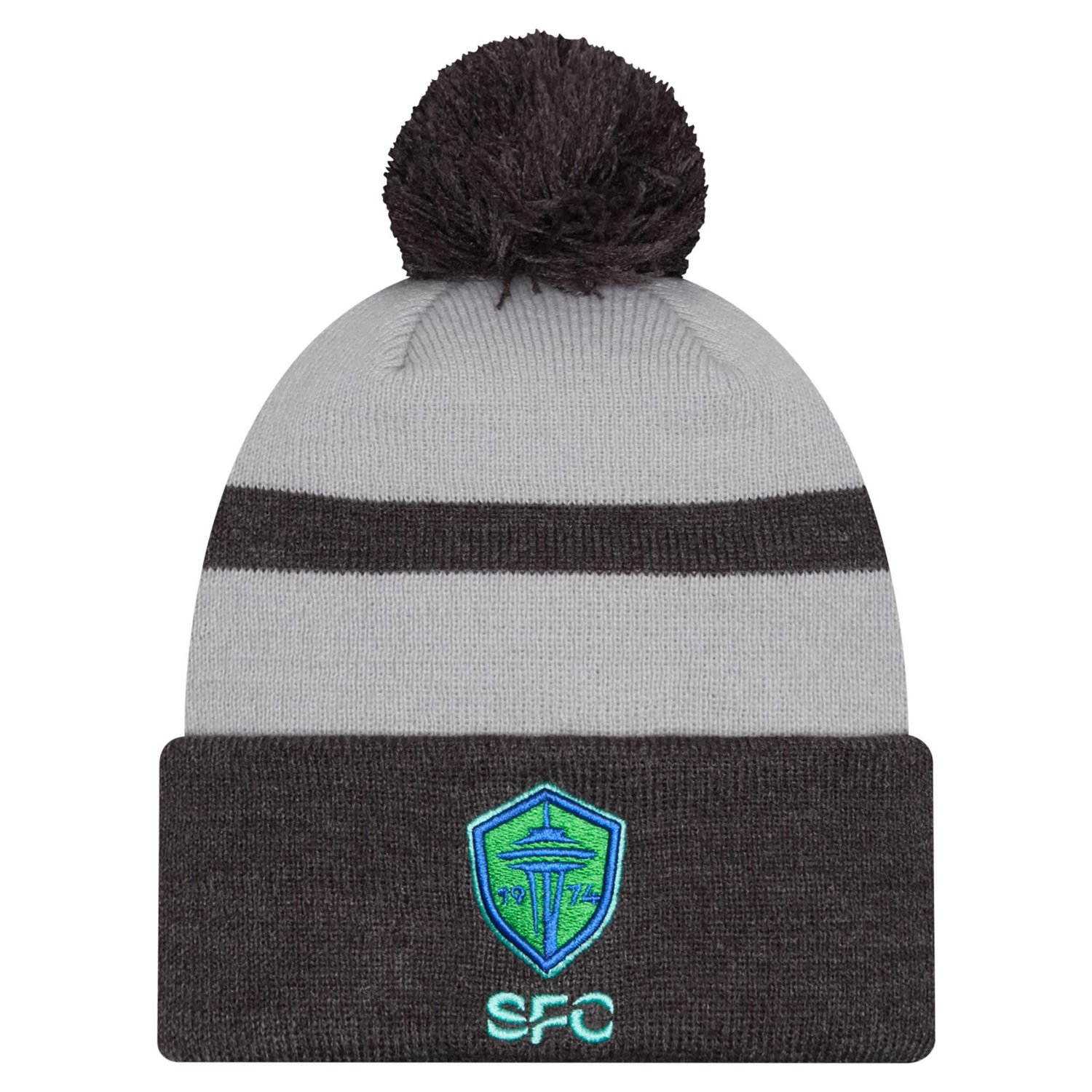 New Era Seattle Sounders FC 2025 Kickoff Cuffed Knit Hat with Pom